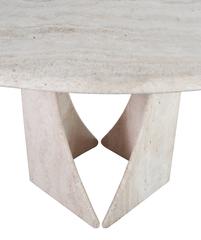 Round Travertine Table in the manner of Angelo Mangiarotti circa 1970
