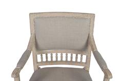 Pair of Gustavian Armchairs with Carved Wood Spindle Decoration