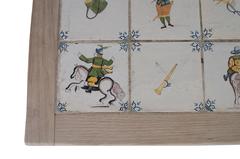 Antiques Delft Tiles Inset in a Wood Frame