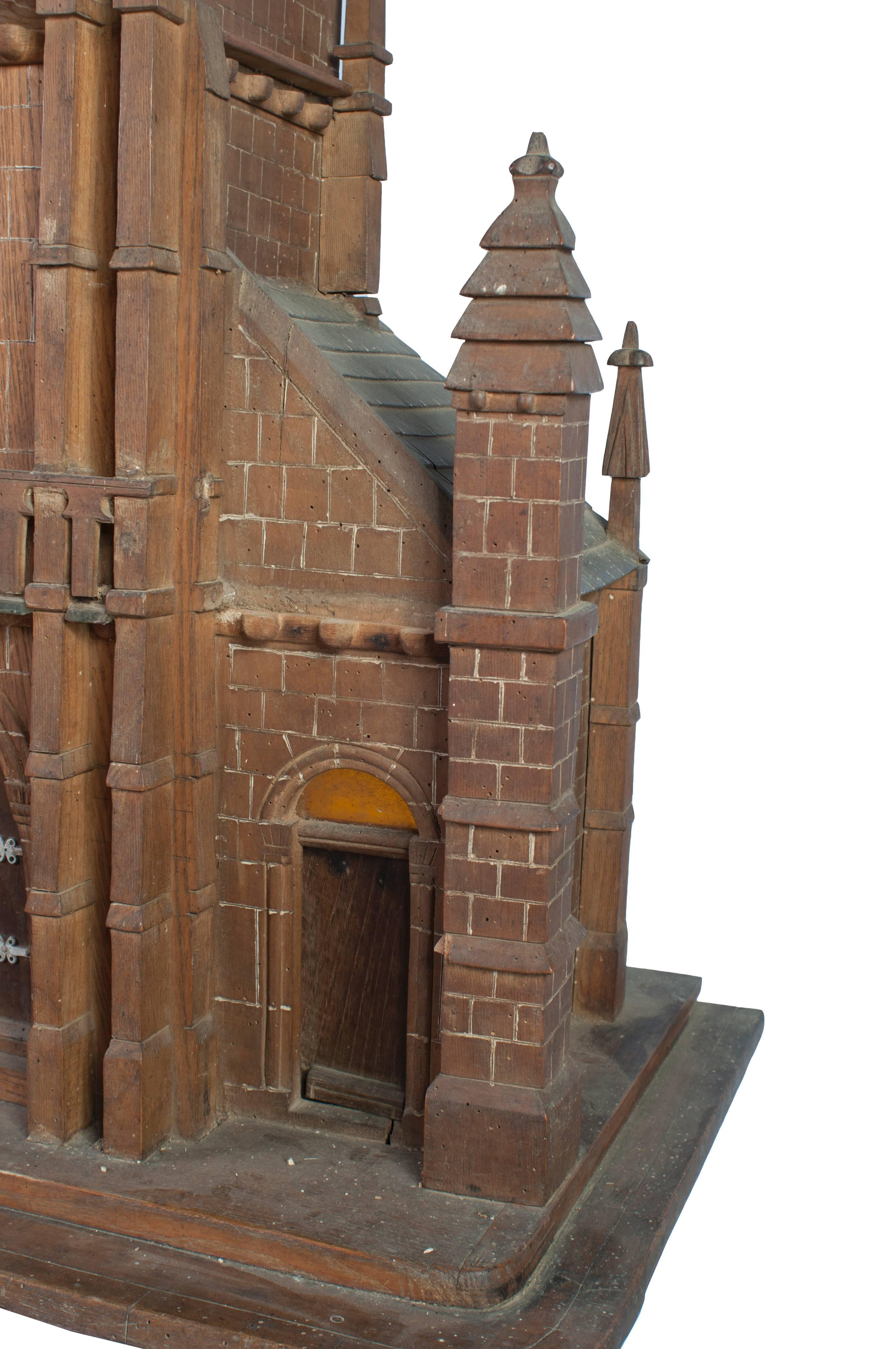 Painted Miniature Normandy Church In Excellent Condition For Sale In Washington, DC