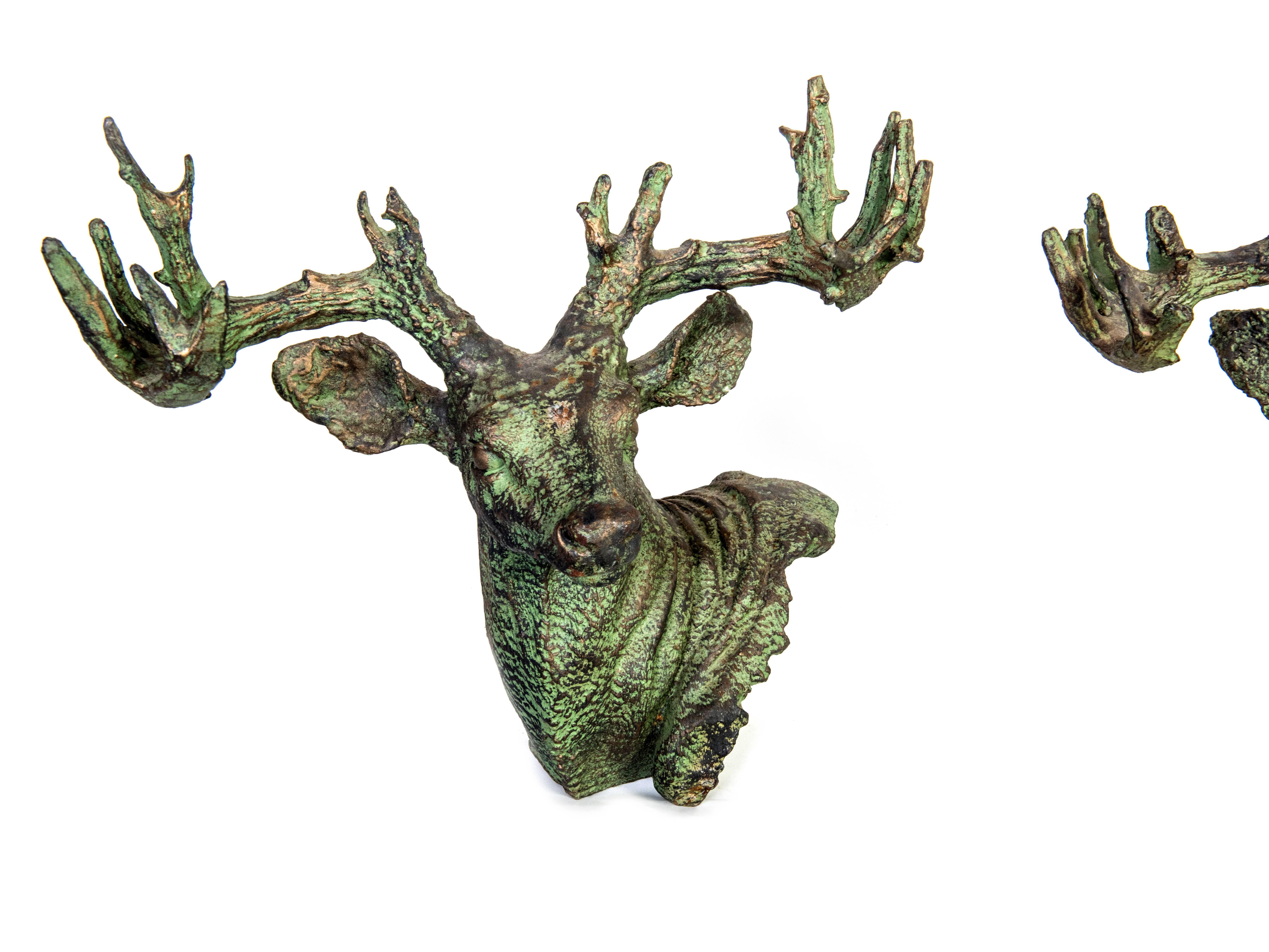 French  Iron Stags Head For Sale