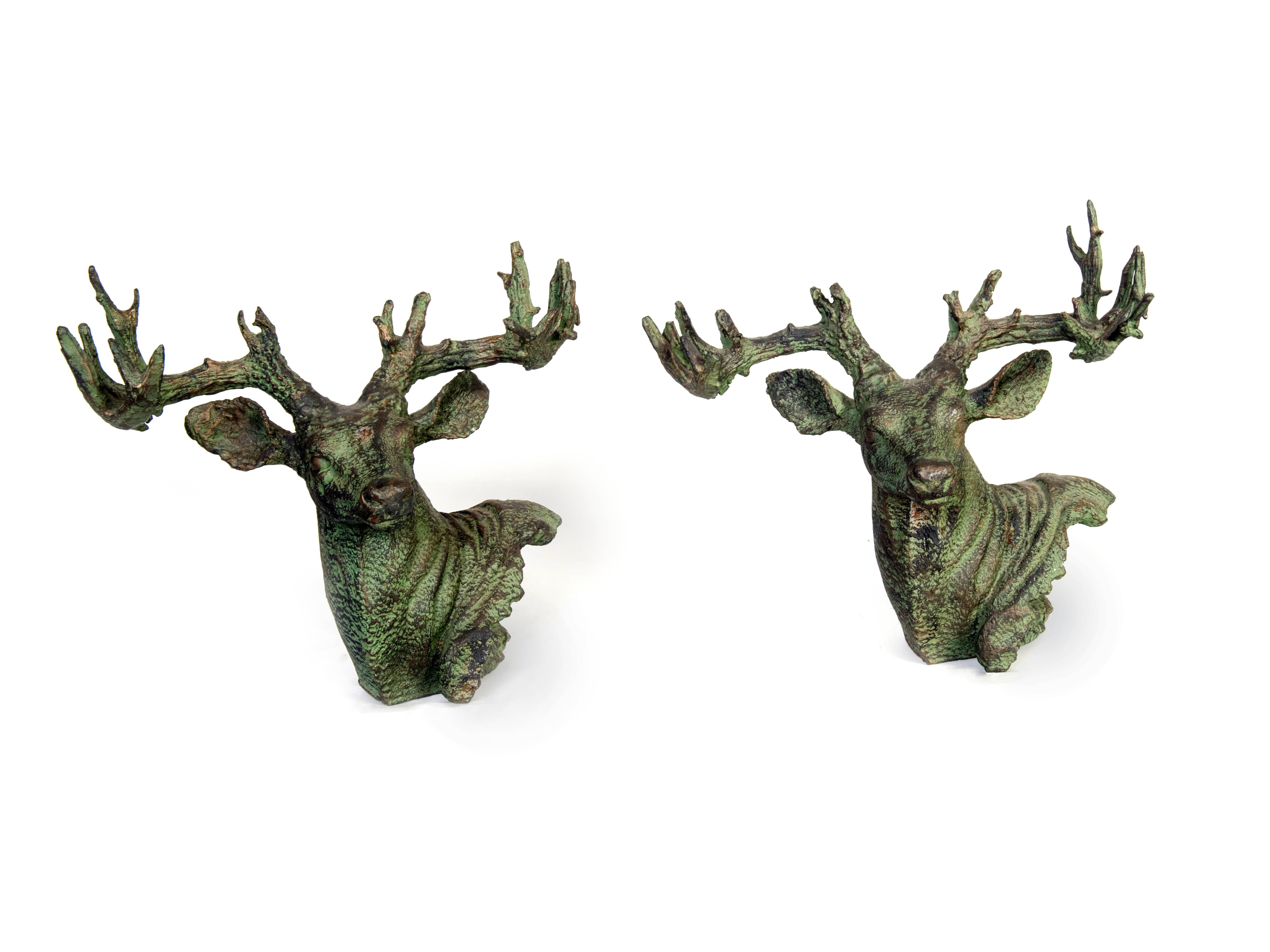  Iron Stags Head In Excellent Condition For Sale In Washington, DC