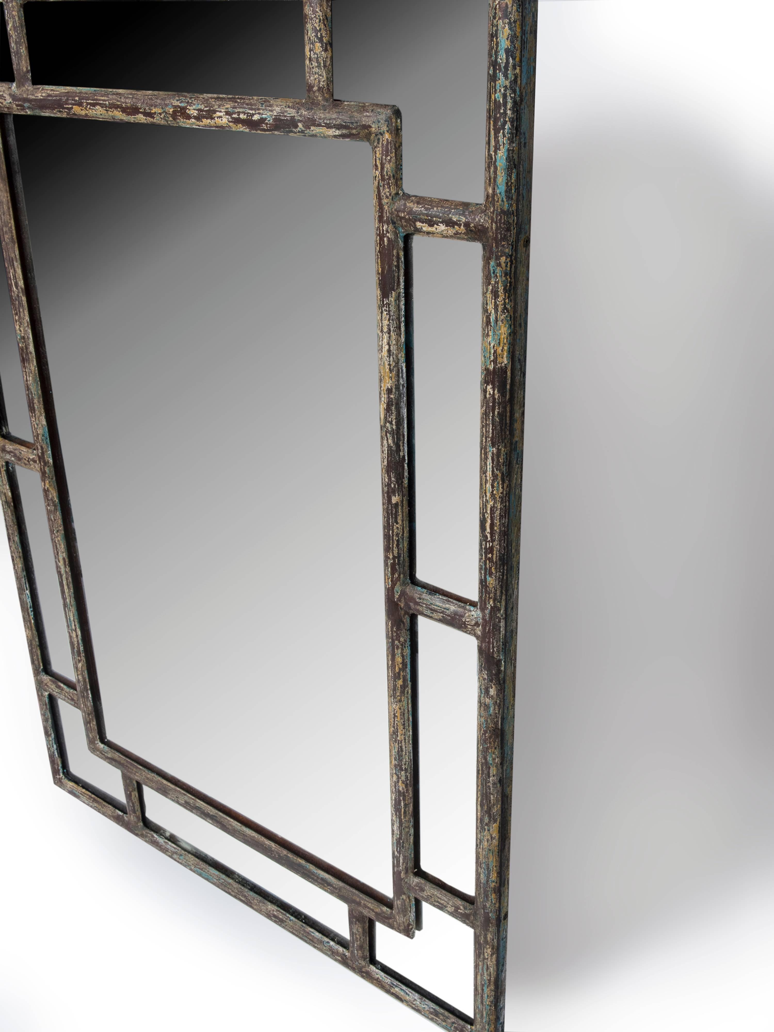 Provencal Painted Tole Mirrors with Crown Decoration on the Top 1