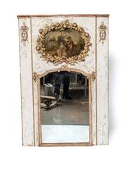 Hand-Painted Gilt Louis XVI Trumeau Mirror