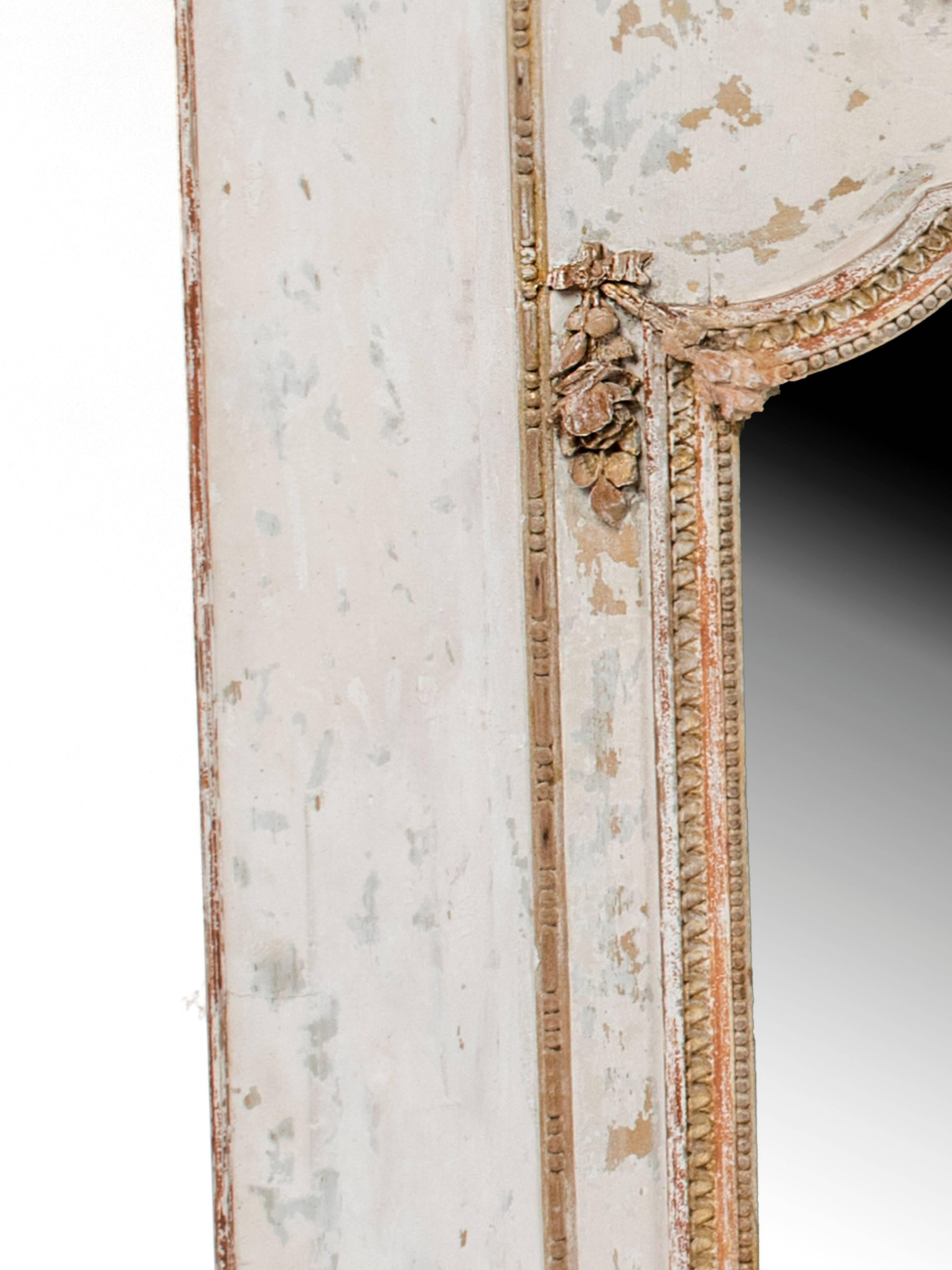18th Century Hand-Painted Gilt Louis XVI Trumeau Mirror