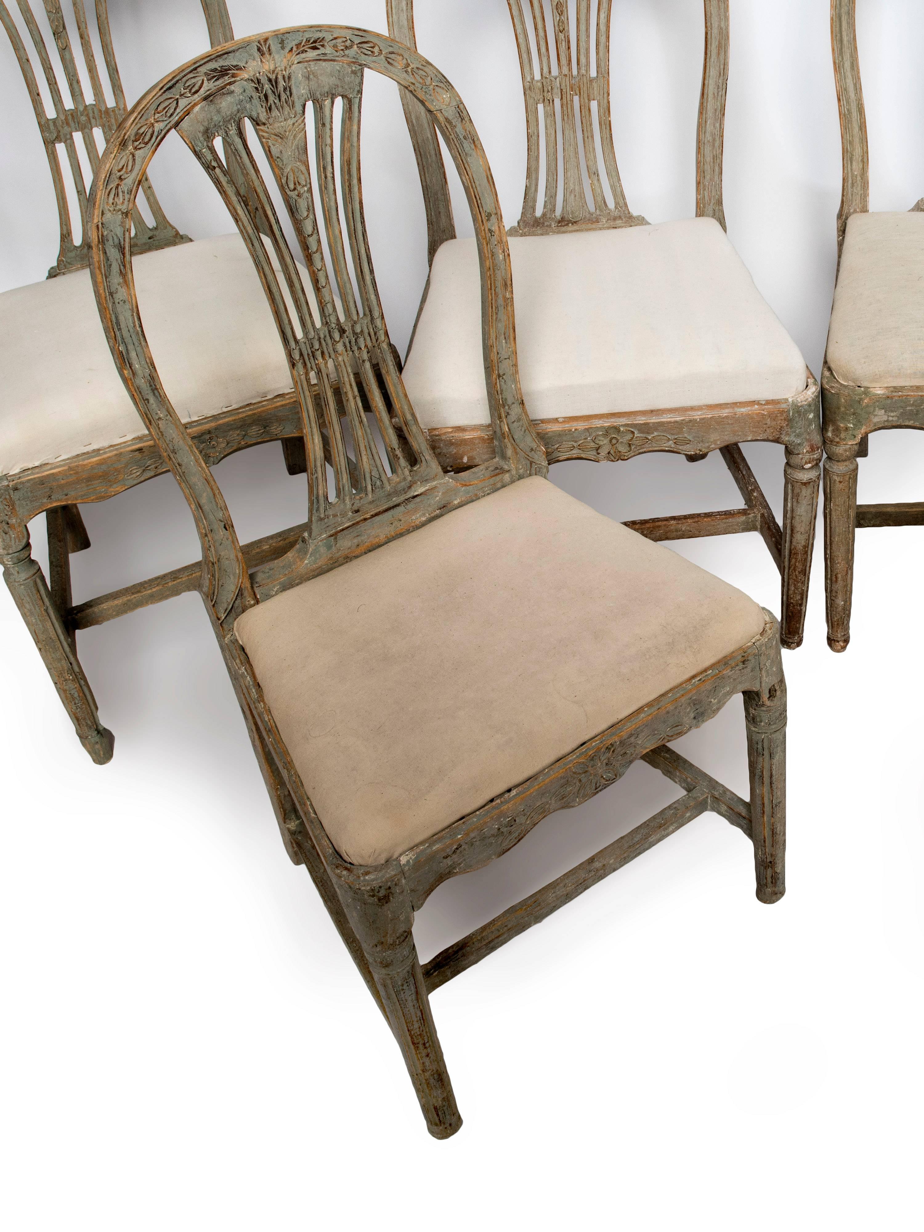 Swedish Set of Six Gustavian Chairs