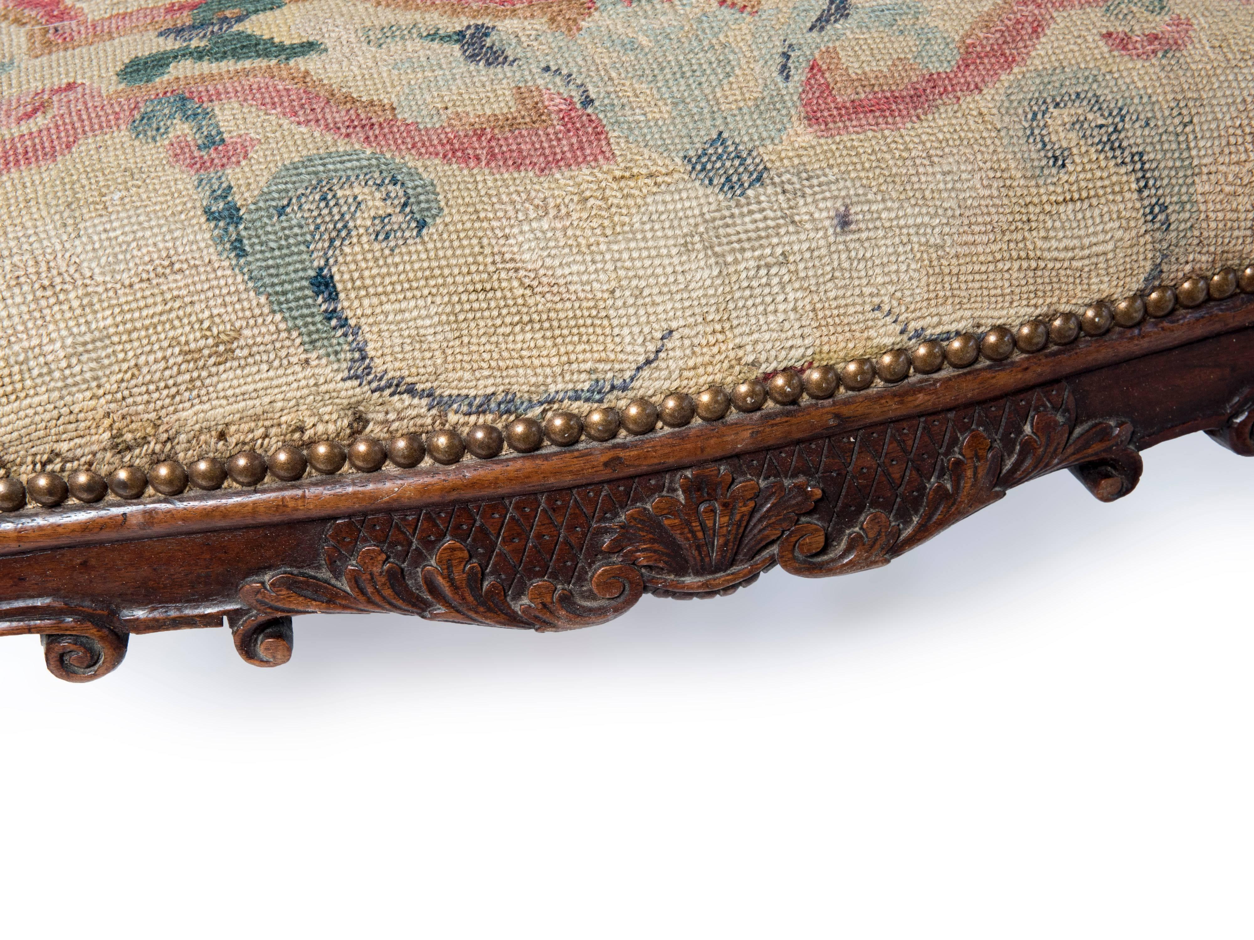 Regency Fauteuil with Petit Point Upholstery In Good Condition For Sale In Washington, DC