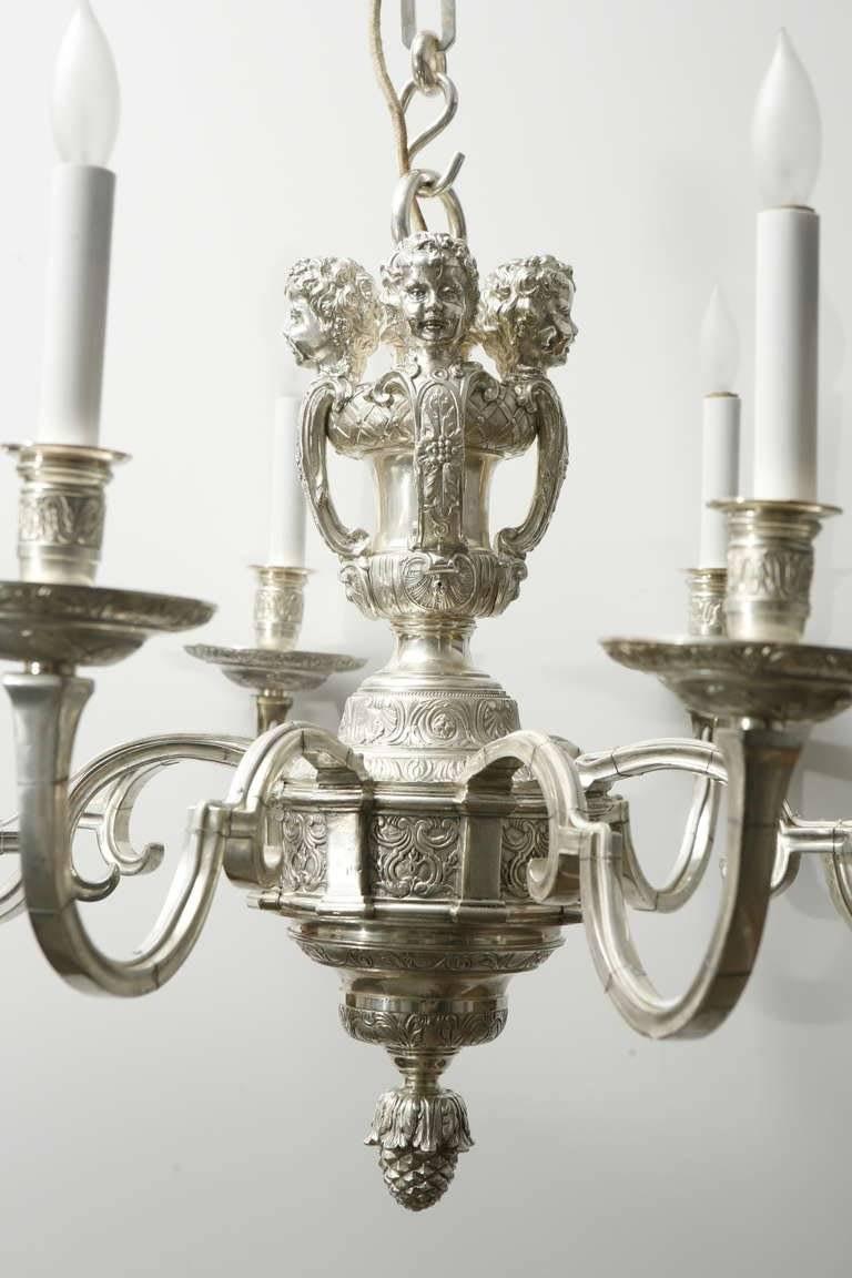 Other A Pair Silver Plated Bagues Chandeliers, Mid-Century French - SOLD INDIVIDUALLY