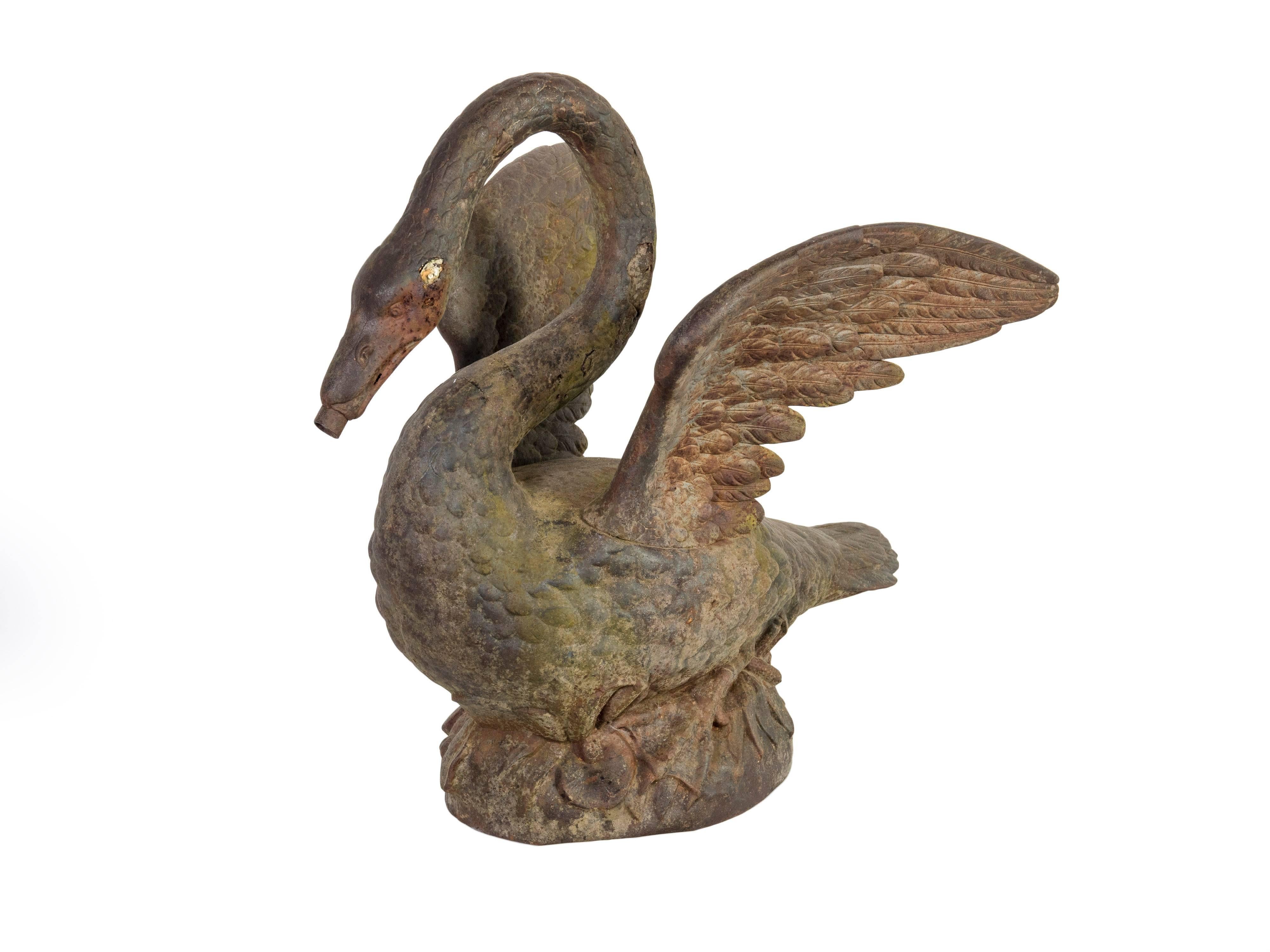 French Cast Iron Swan Fountain