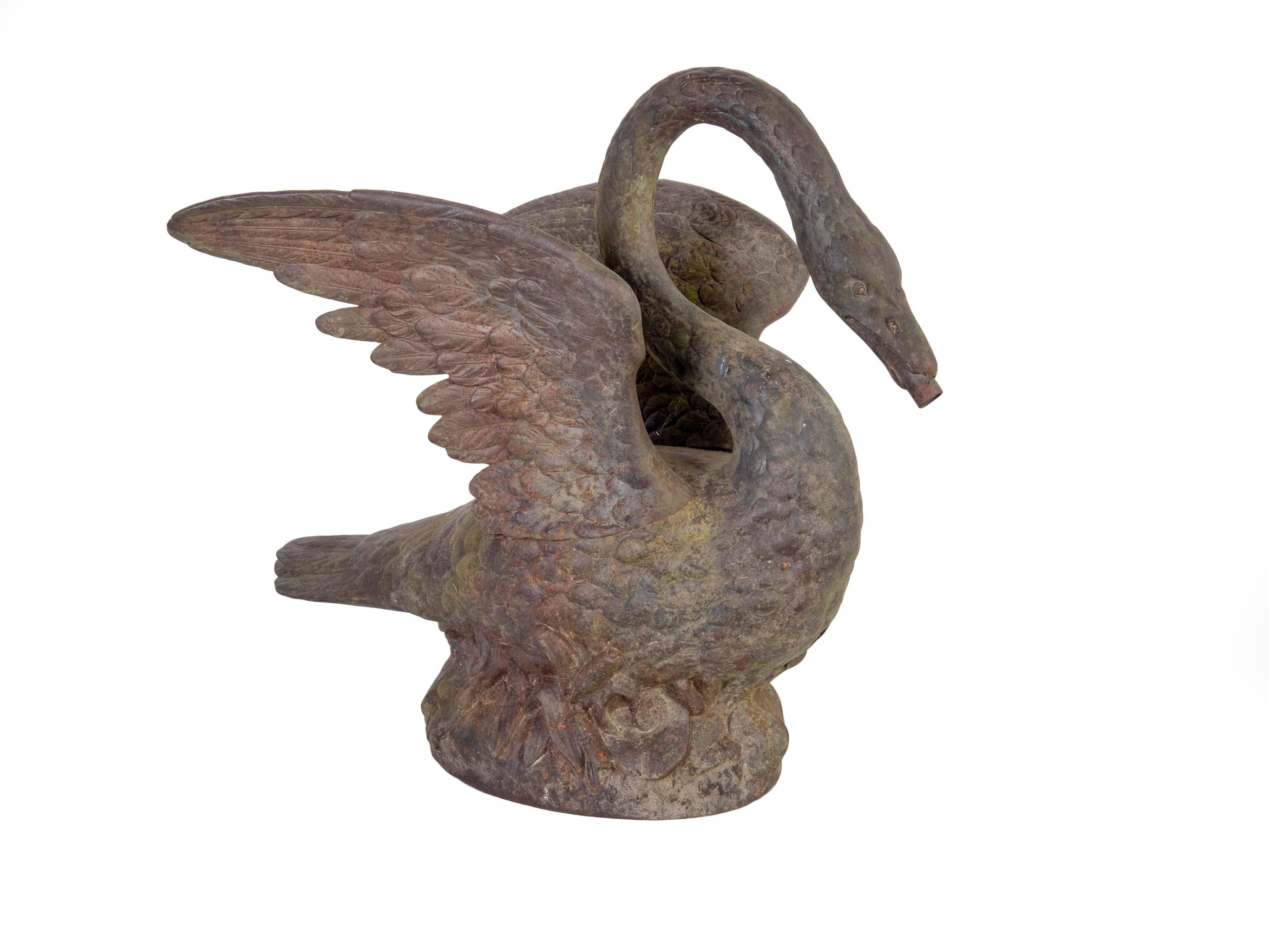 Cast Iron Swan Fountain In Good Condition In Washington, DC