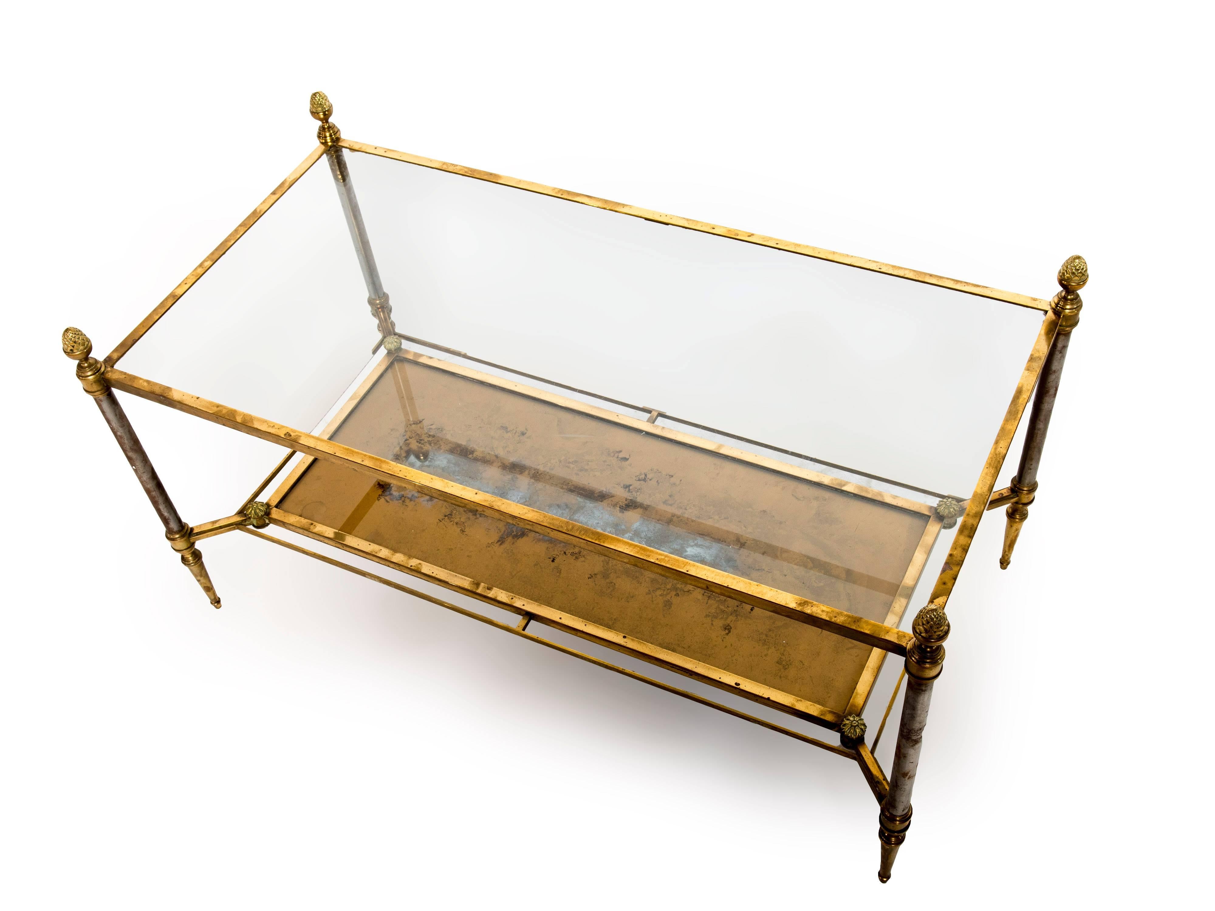 rectangle brass coffee table