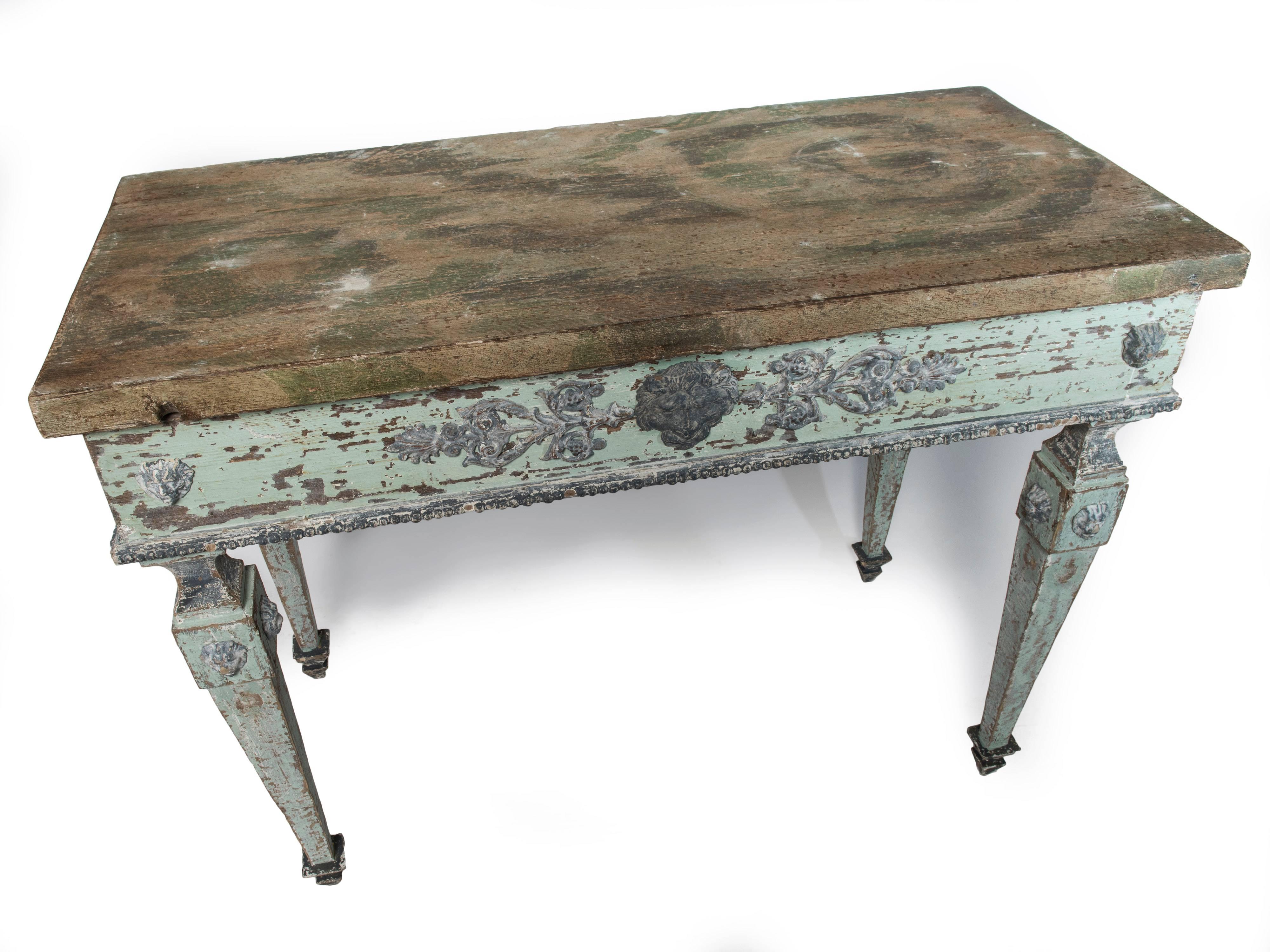 Italian Pair of Hand-Painted Console Tables