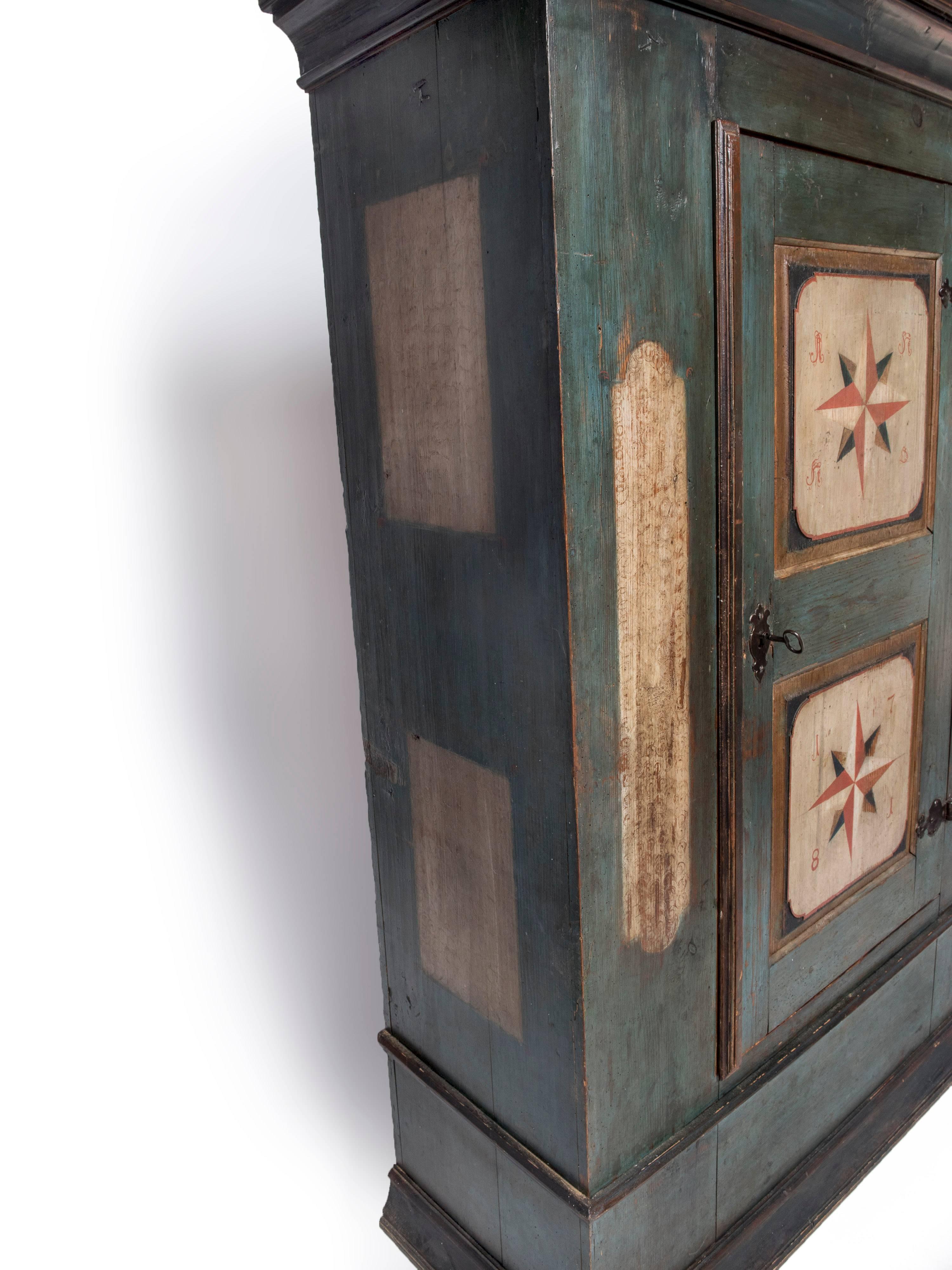 Bohemian Hand-Painted Armoire For Sale