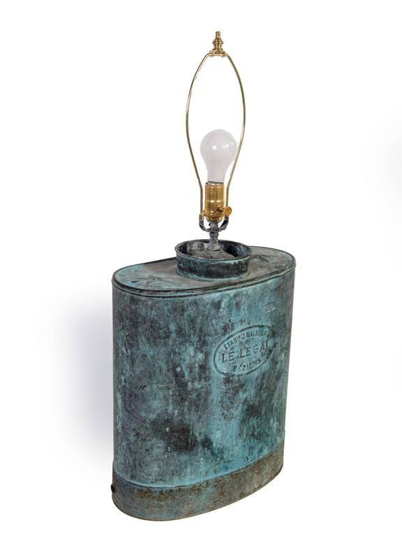 One Copper Naturally Oxidized Vessel Lamp For Sale at 1stDibs | oxidized  copper lamp, vessel lamps