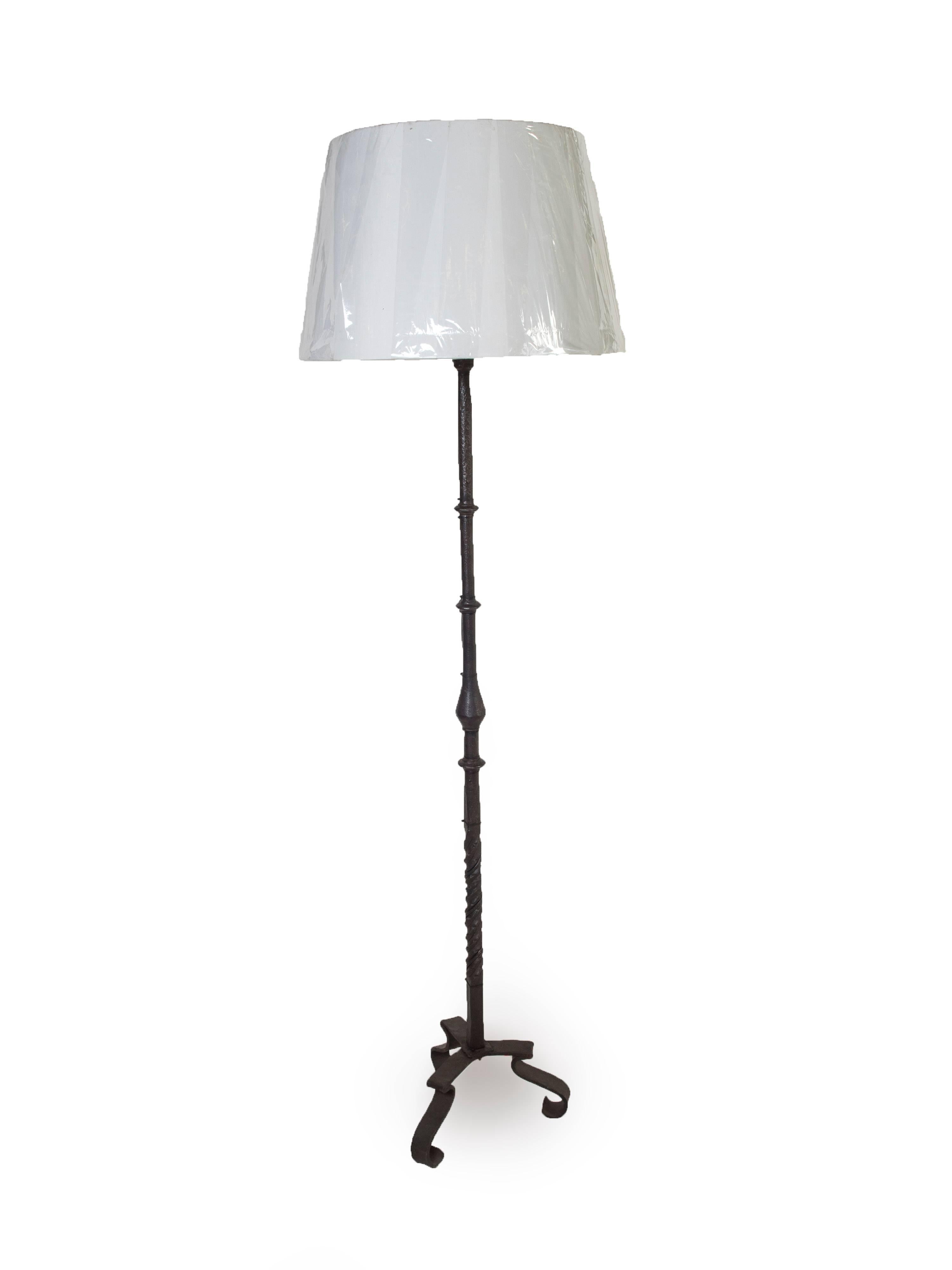 A pair of heavy wrought iron floor lamps. New US UL wiring.
Shades not included, for display purposes only.