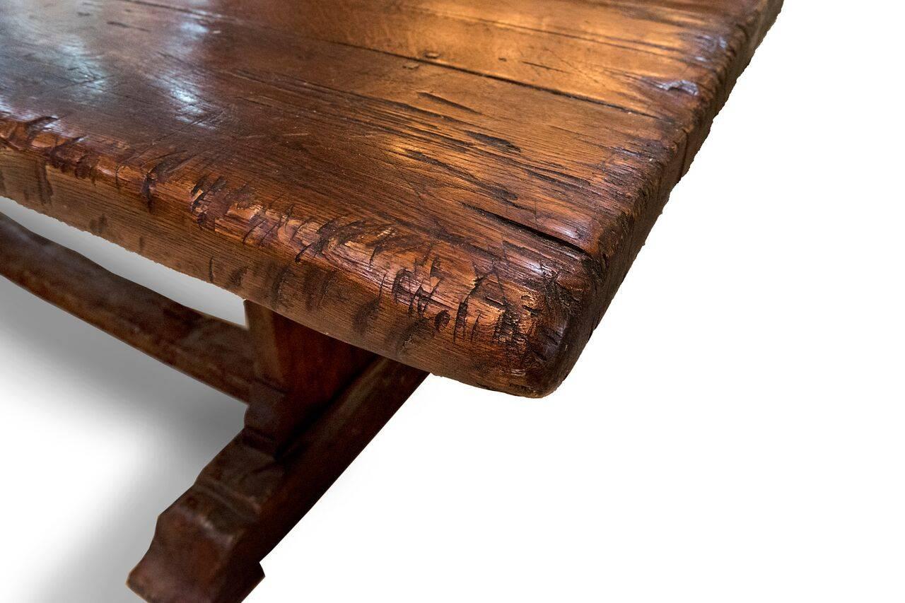 Rustic Rare and Early 19th Century Rough Oak Monastery Table