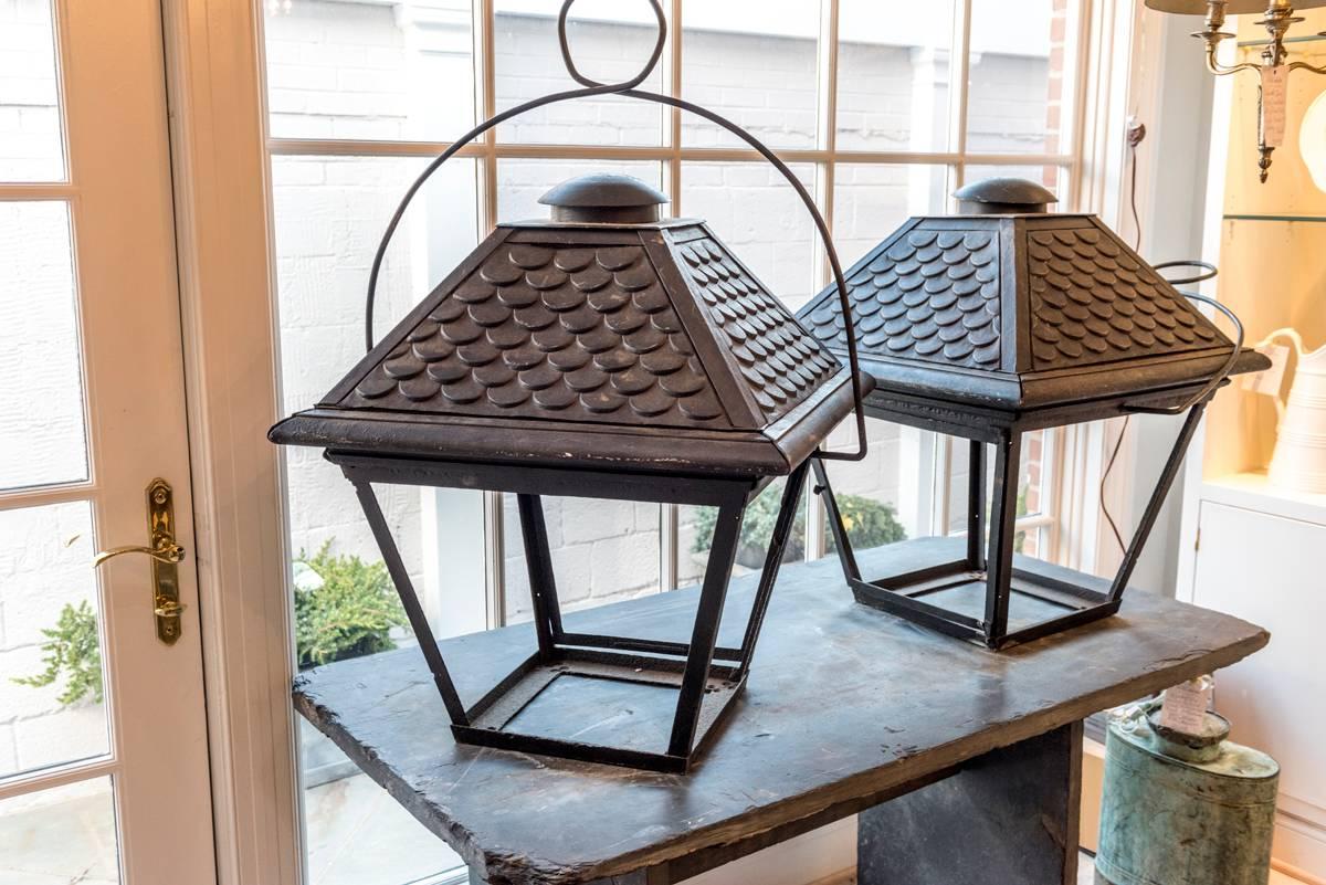 Pair of French 20th Century Lanterns In Good Condition In Washington, DC