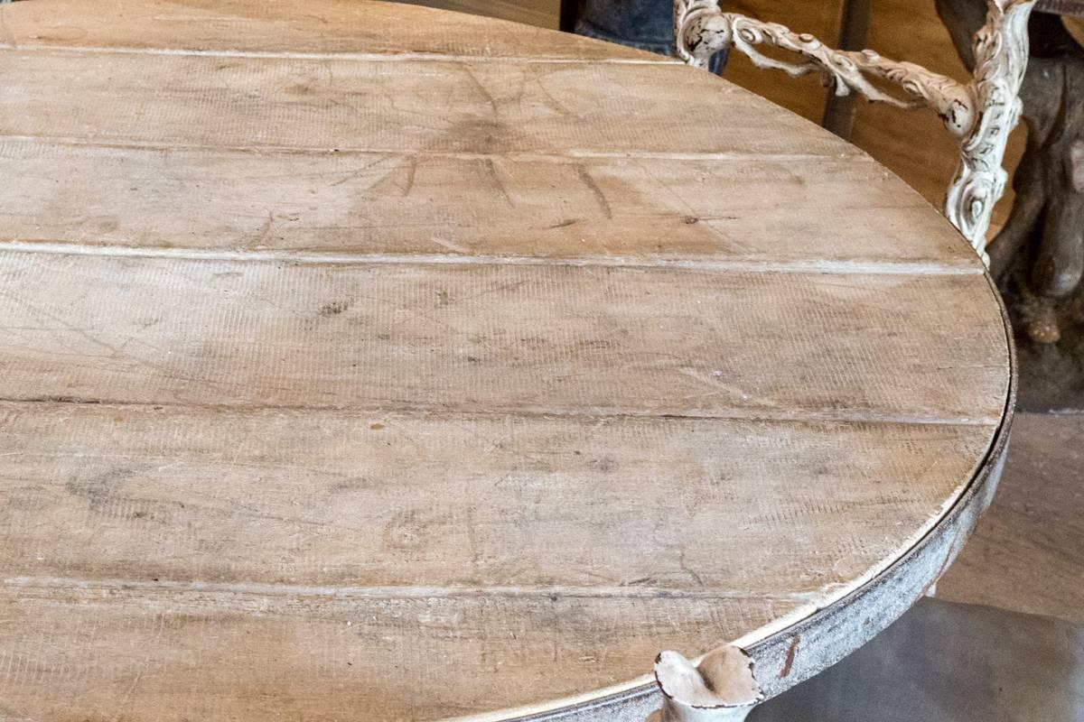 French 19th Century Limestone Table Base with a Wooden Top 2