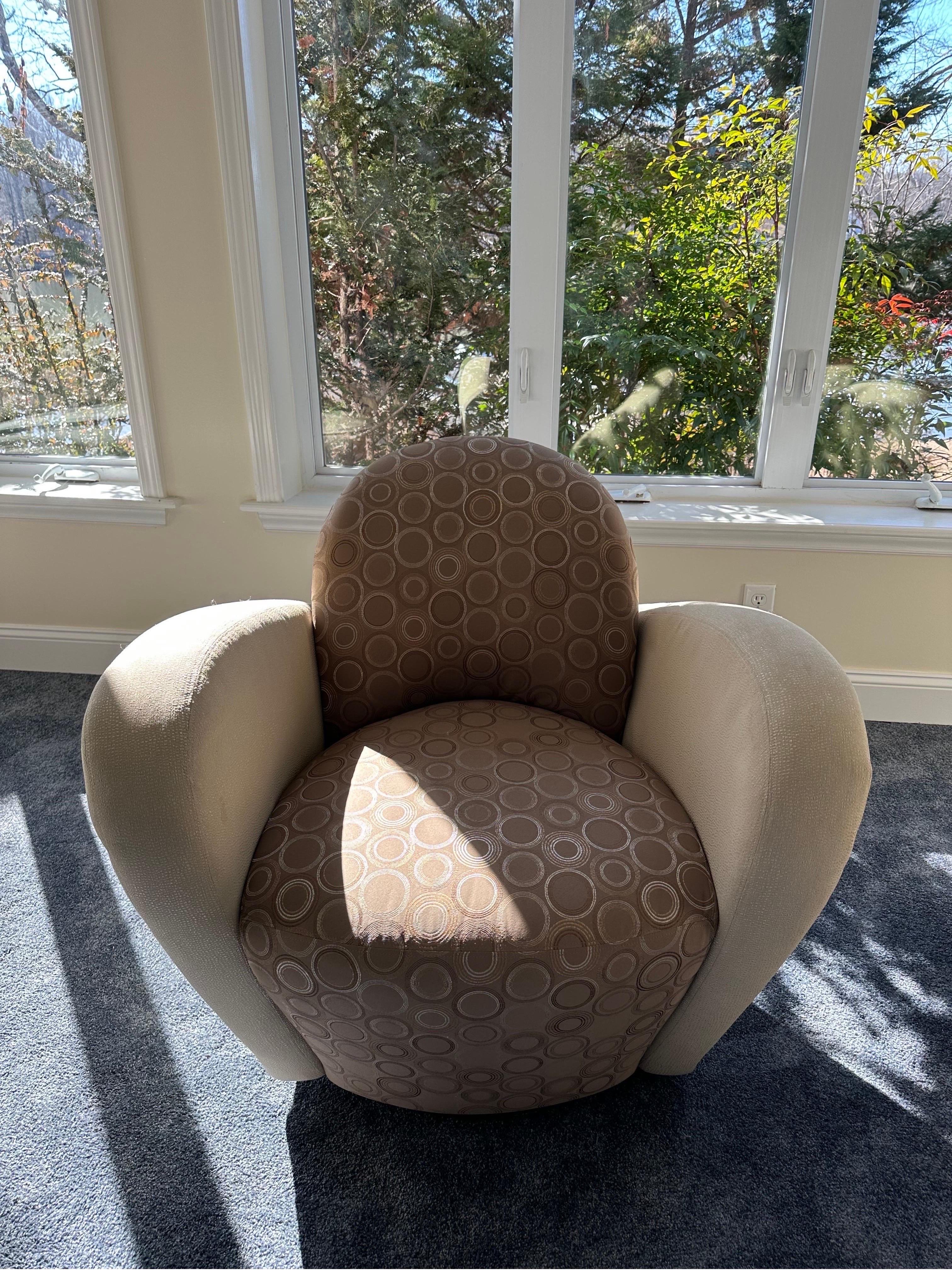 Vintage Michael Wolk Swivel Chairs, a pair In Good Condition For Sale In Roanoke, VA