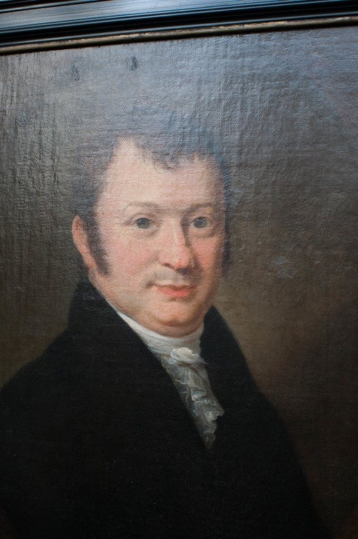 Oil on Canvas Portrait of a Dutch Gentleman in an Ebonized Frame, circa 1815