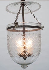 Diamond Cut Bell Jar Lantern, Circa:1850, England