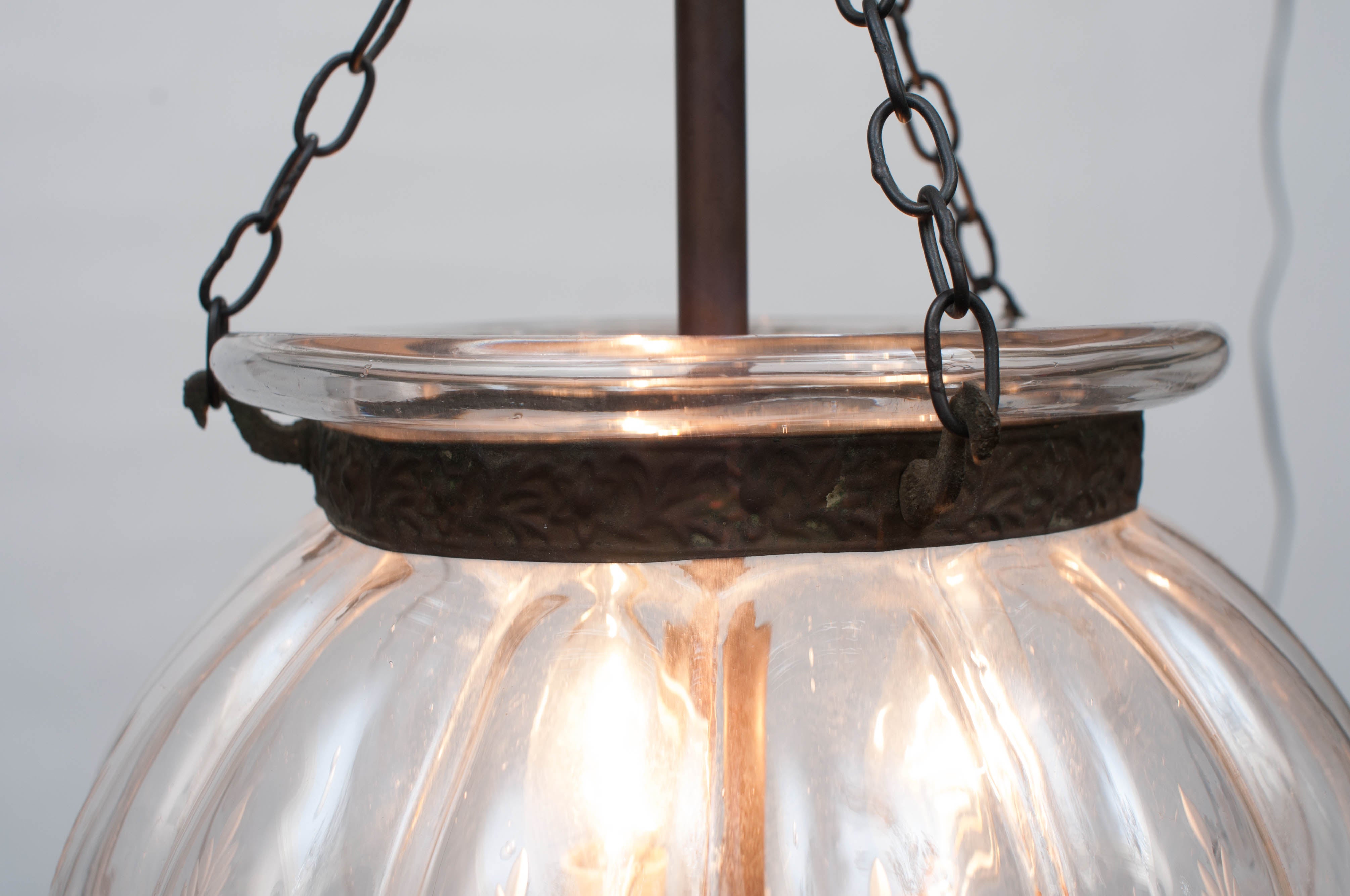 English Pair of Etched Pumpkin Lanterns, Circa: 1850, England