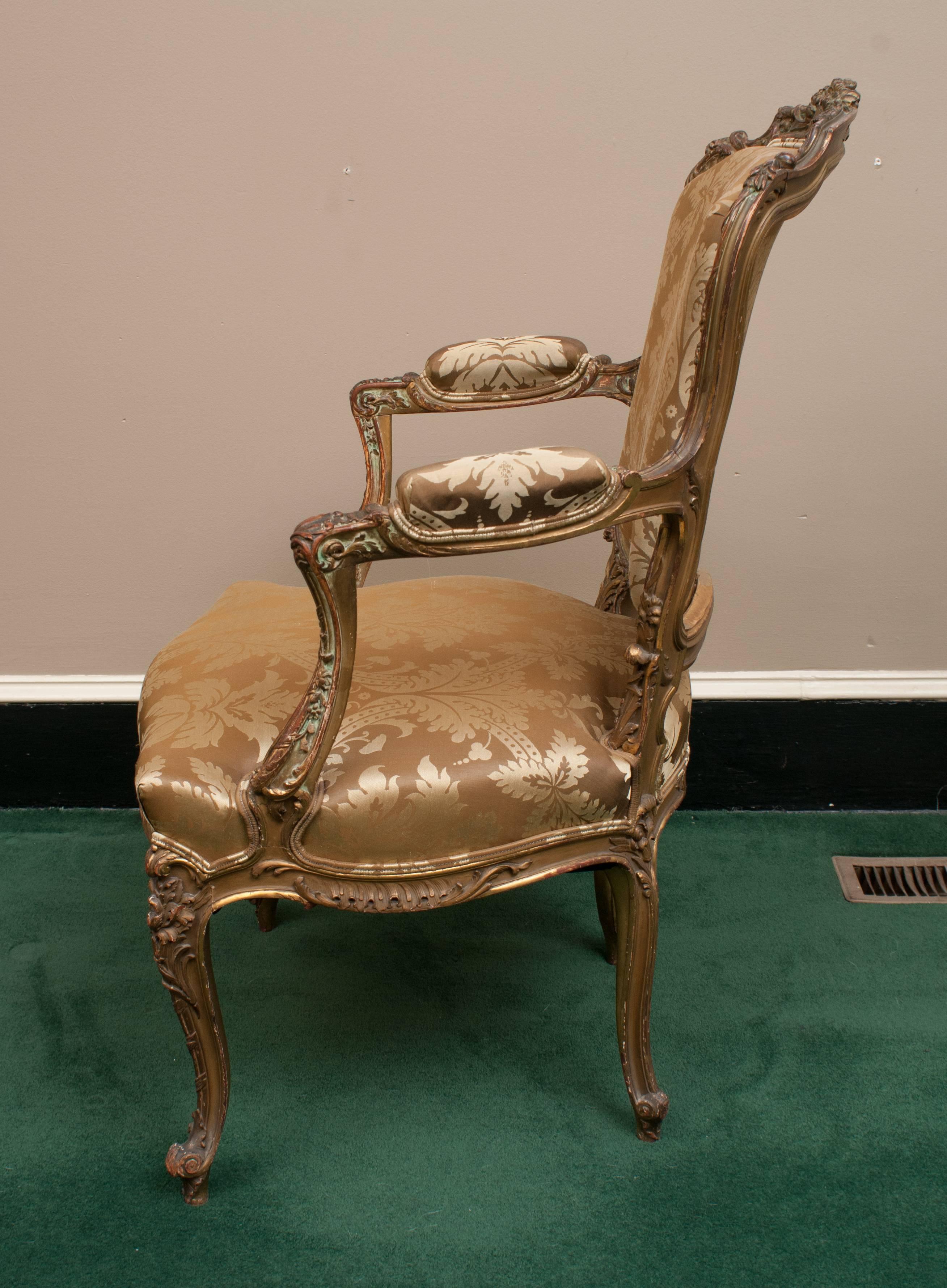 Rococo Louis XV Style Fauteuil or Armchair, Italy, circa 1780 For Sale