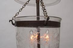 Bell Jar-Laterne aus Glockenglas mit Trauben- und Weinreben-Geätztem Design