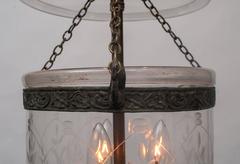 Handblown Bell Jar Lantern with Brass Finial