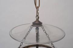 Clear Bell Jar Lantern, Brass Finial