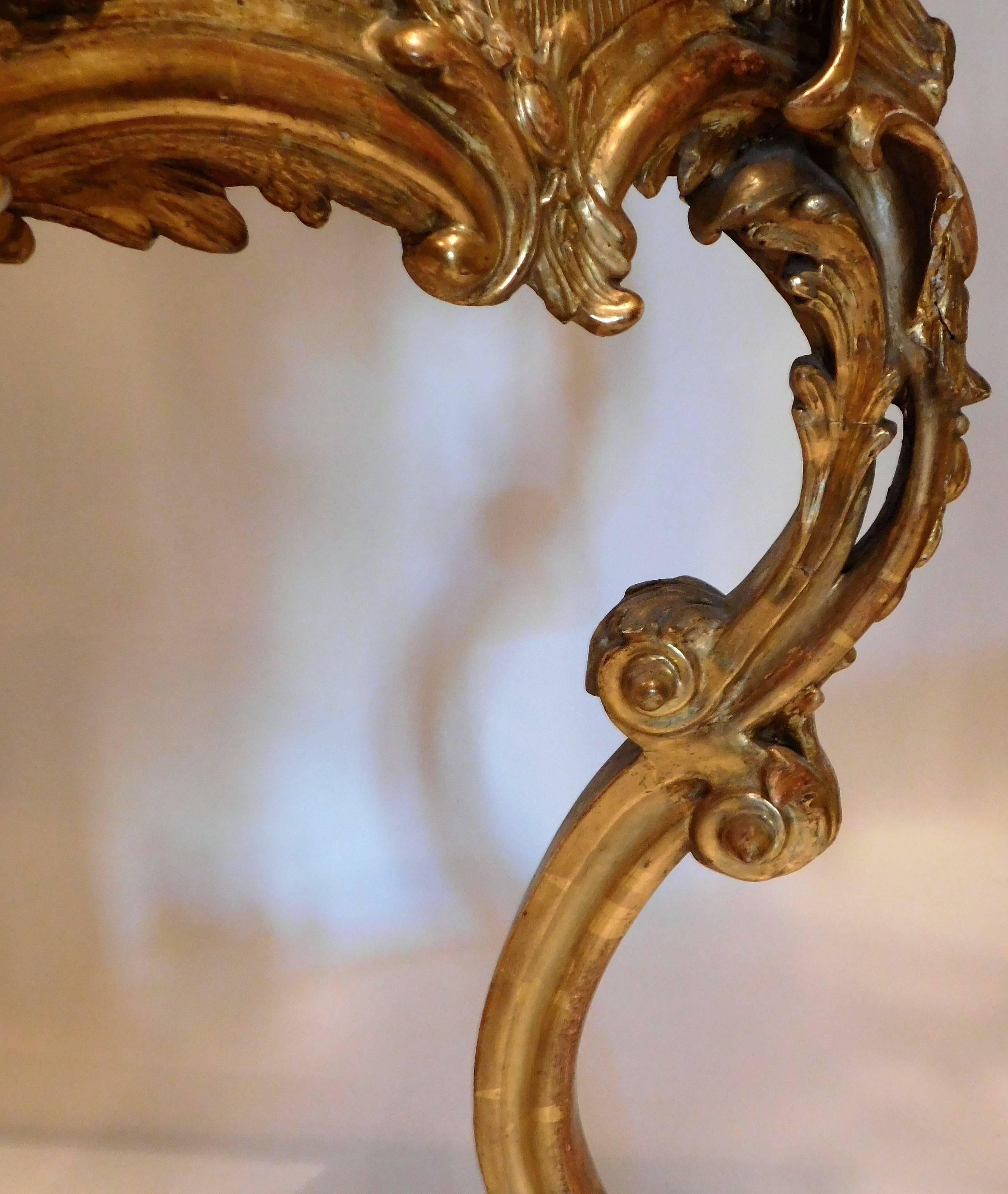 19th Century Louis XV Style Giltwood Console
