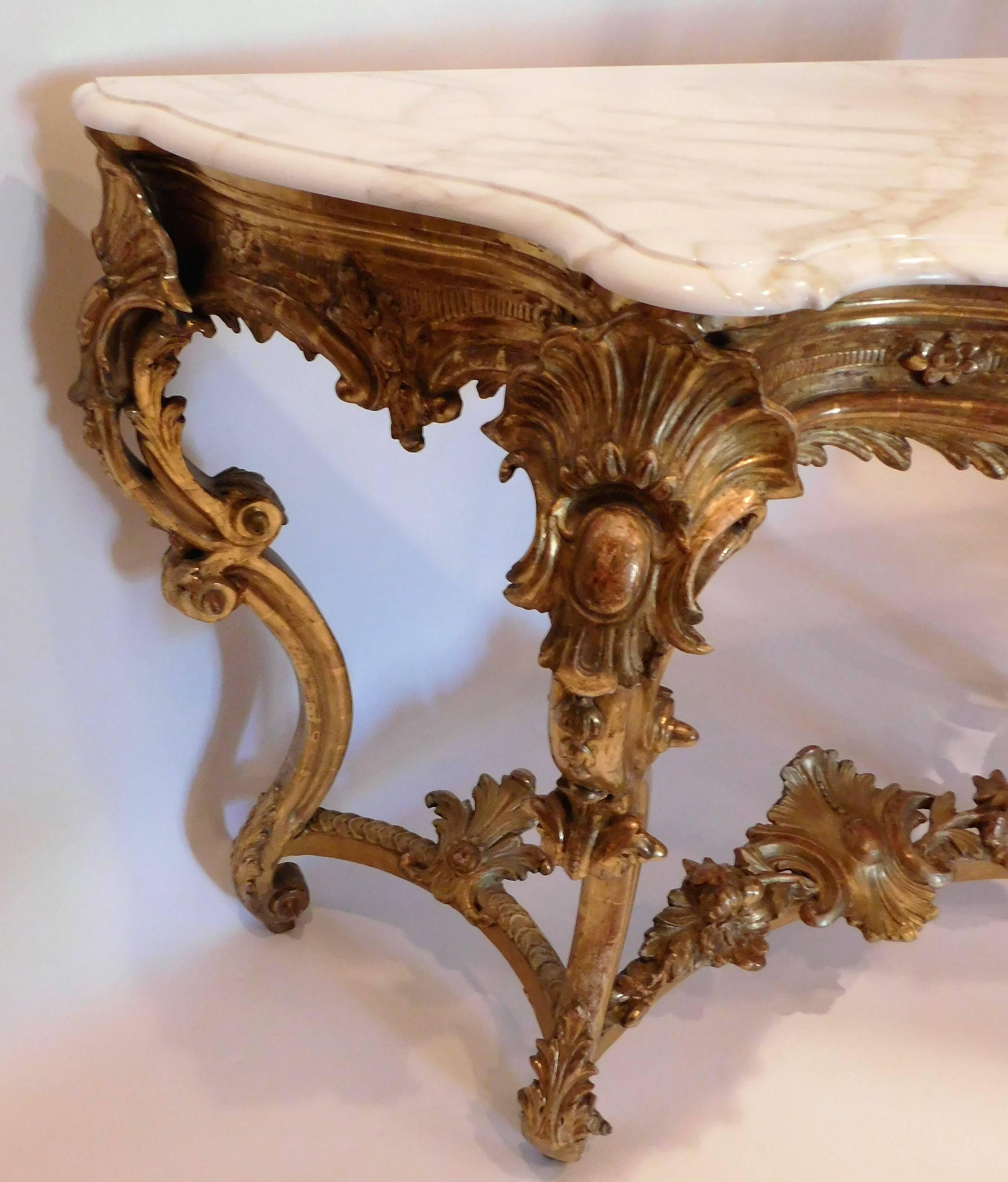 Louis XV Style Giltwood Console 2