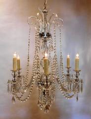 Six-Light Regency Style Crystal Chandelier