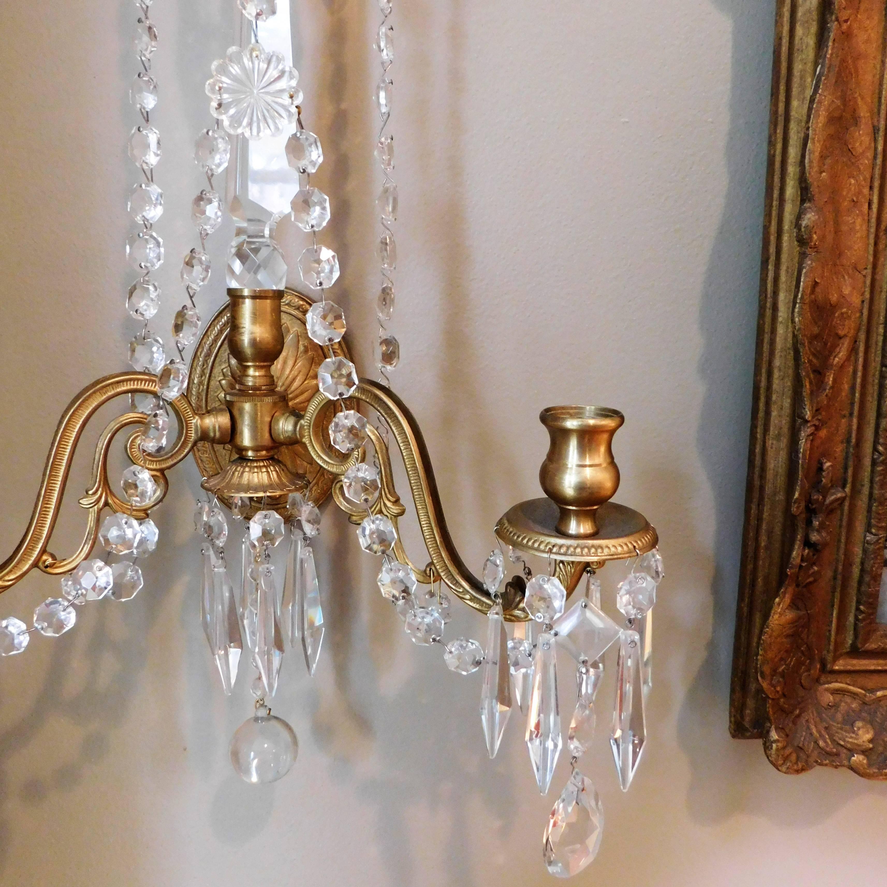 American Pair of Regency Style Sconces For Sale