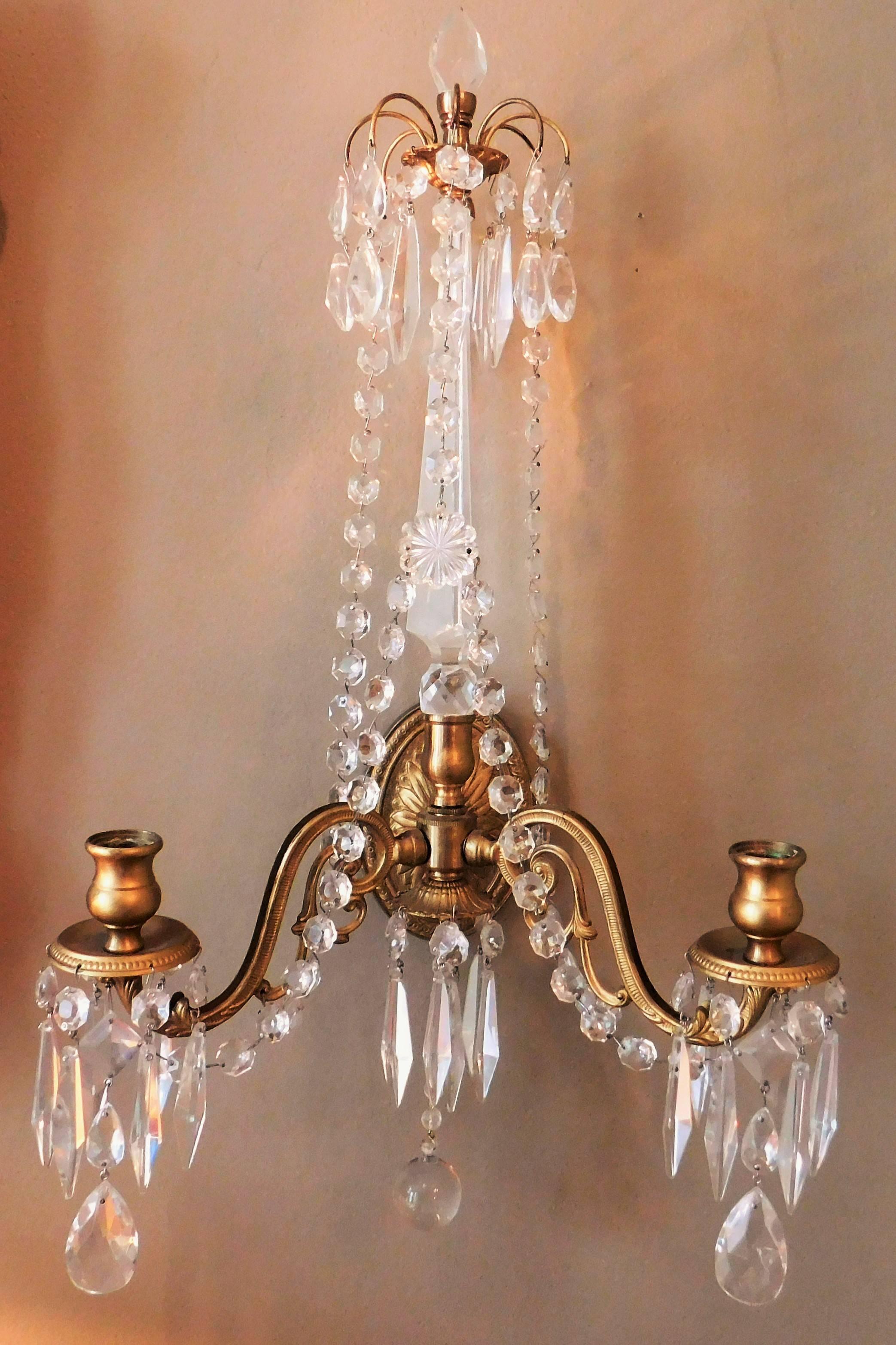 20th Century Pair of Regency Style Sconces For Sale