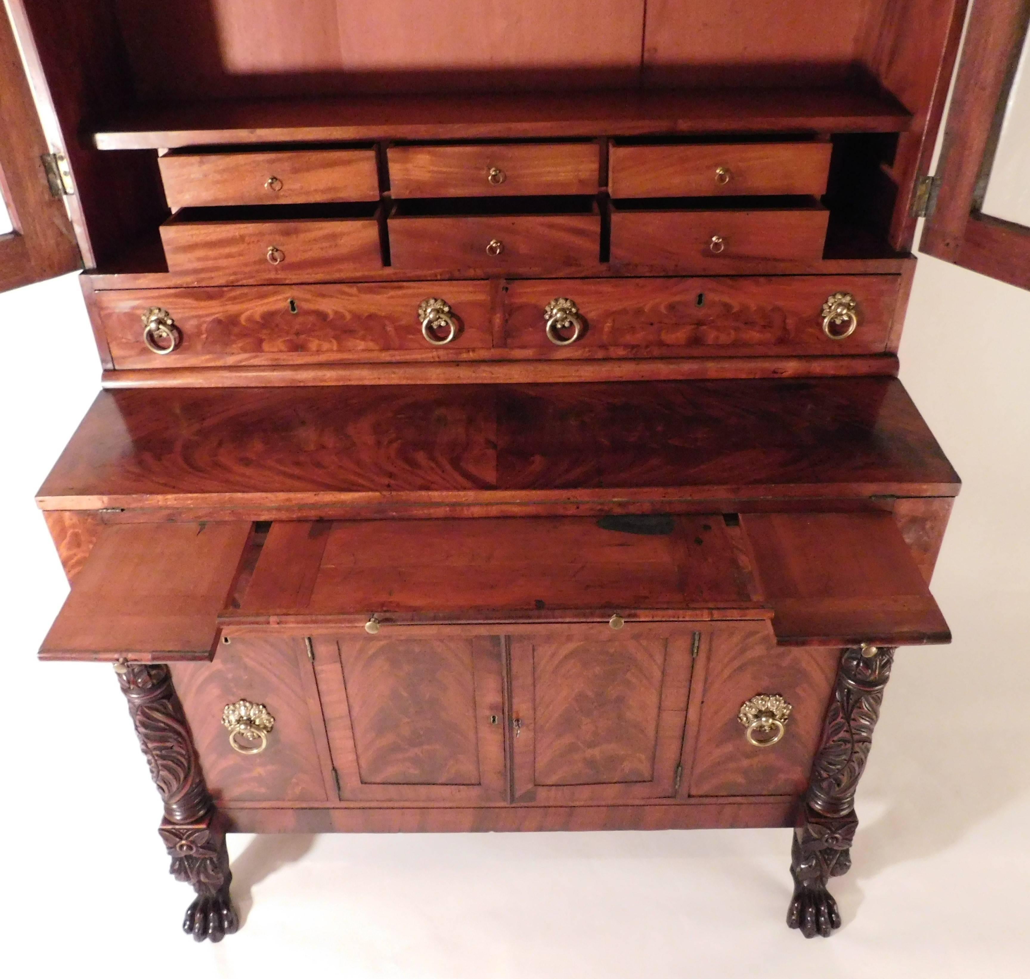 Late Federal Fall Front Secretary, circa 1820, New England 4