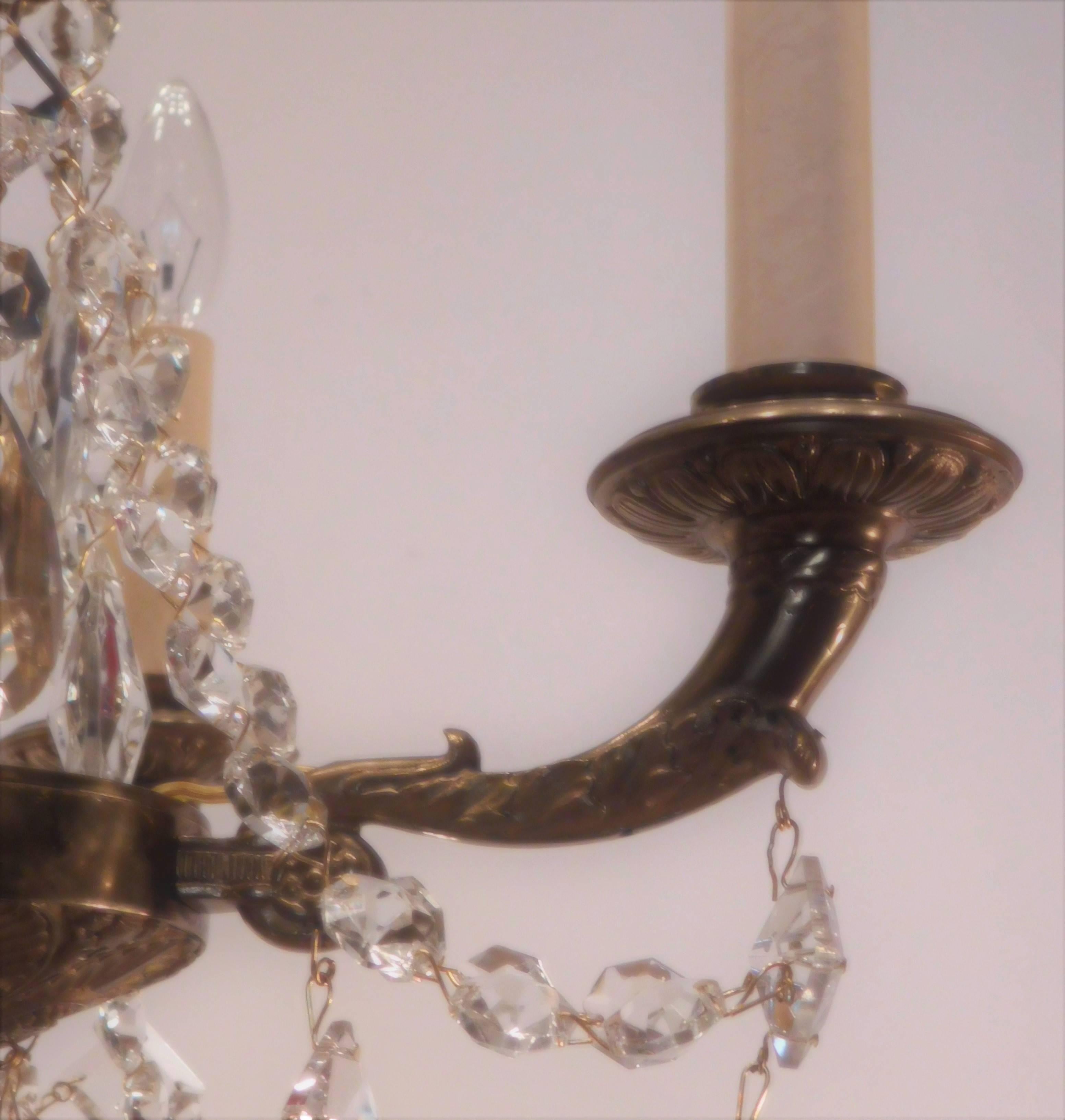 Neoclassical Four-Light Petite Chandelier, Sweden In Excellent Condition In Alexandria, VA