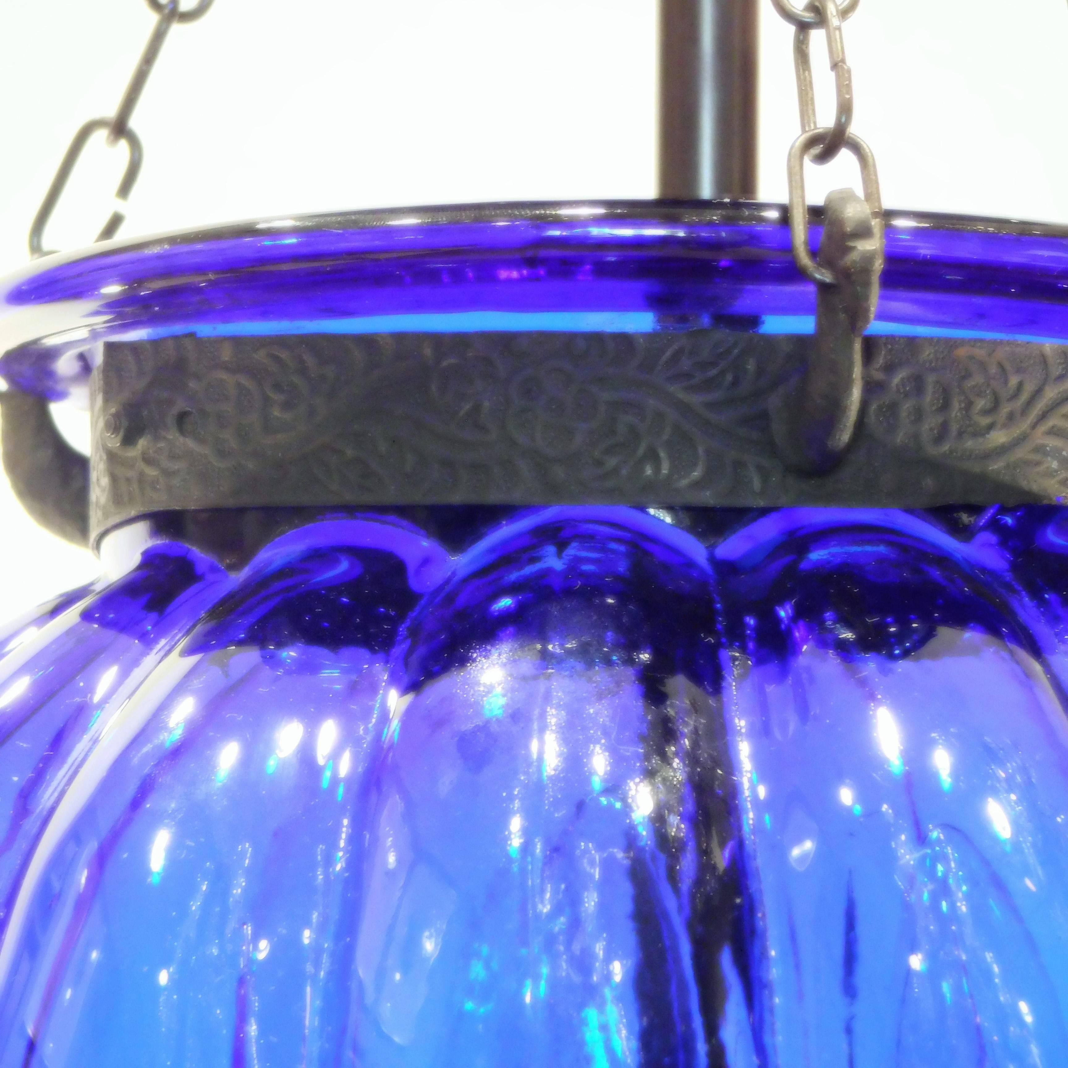 Regency Cobalt Blue Pumpkin Lantern