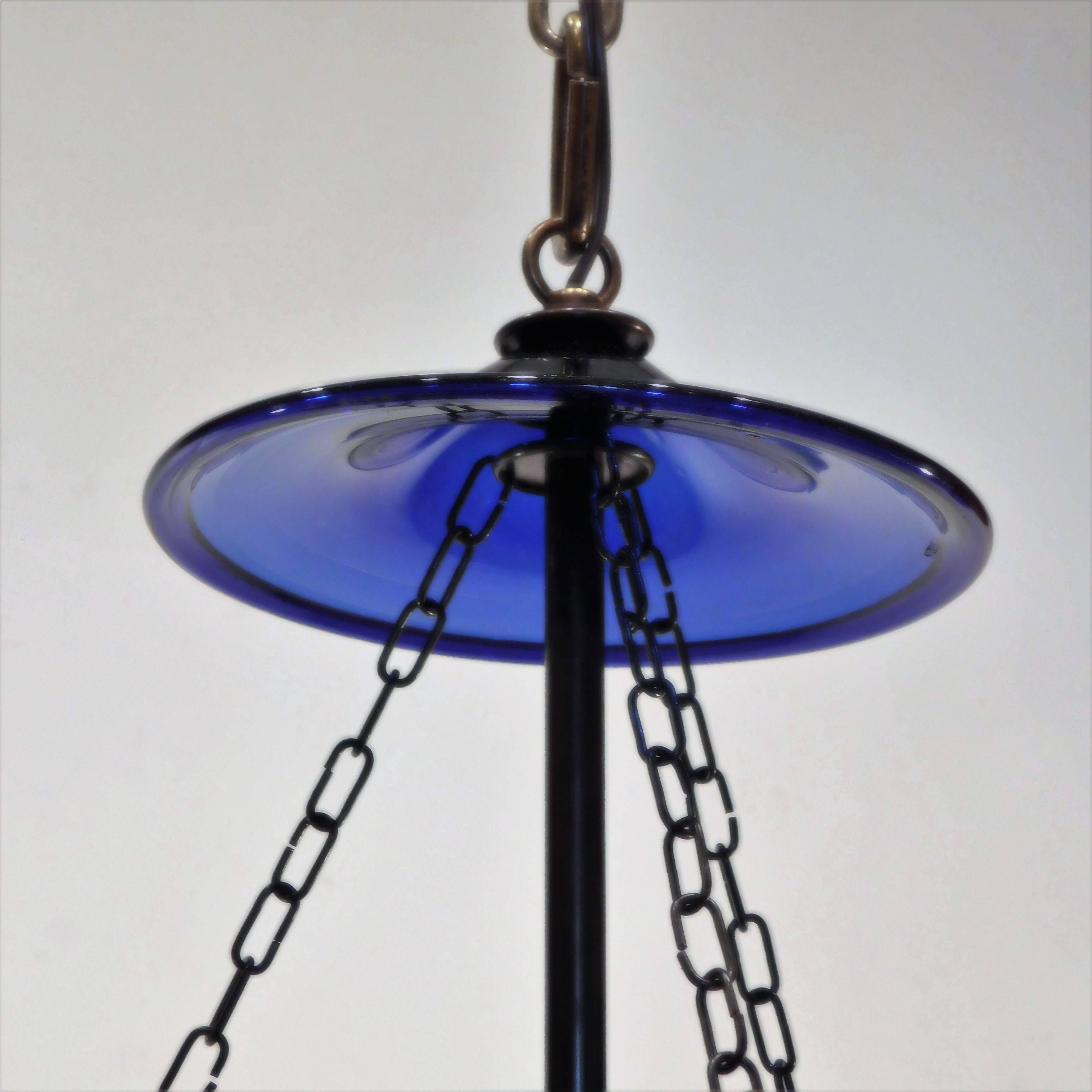 Cobalt Blue Pumpkin Lantern In Excellent Condition In Alexandria, VA