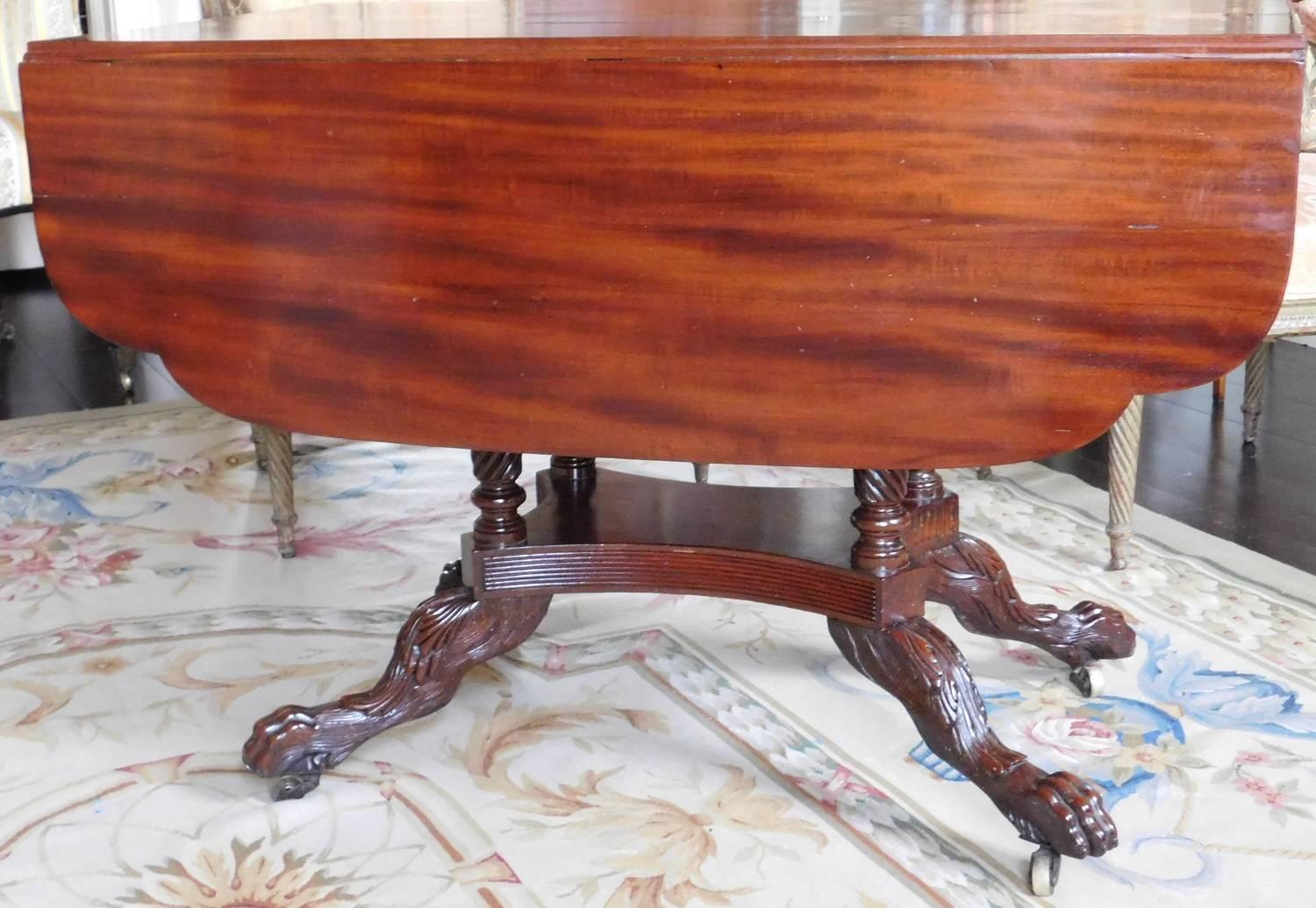 Early 19th Century High Federal Drop-Leaf Table, Duncan Phyfe