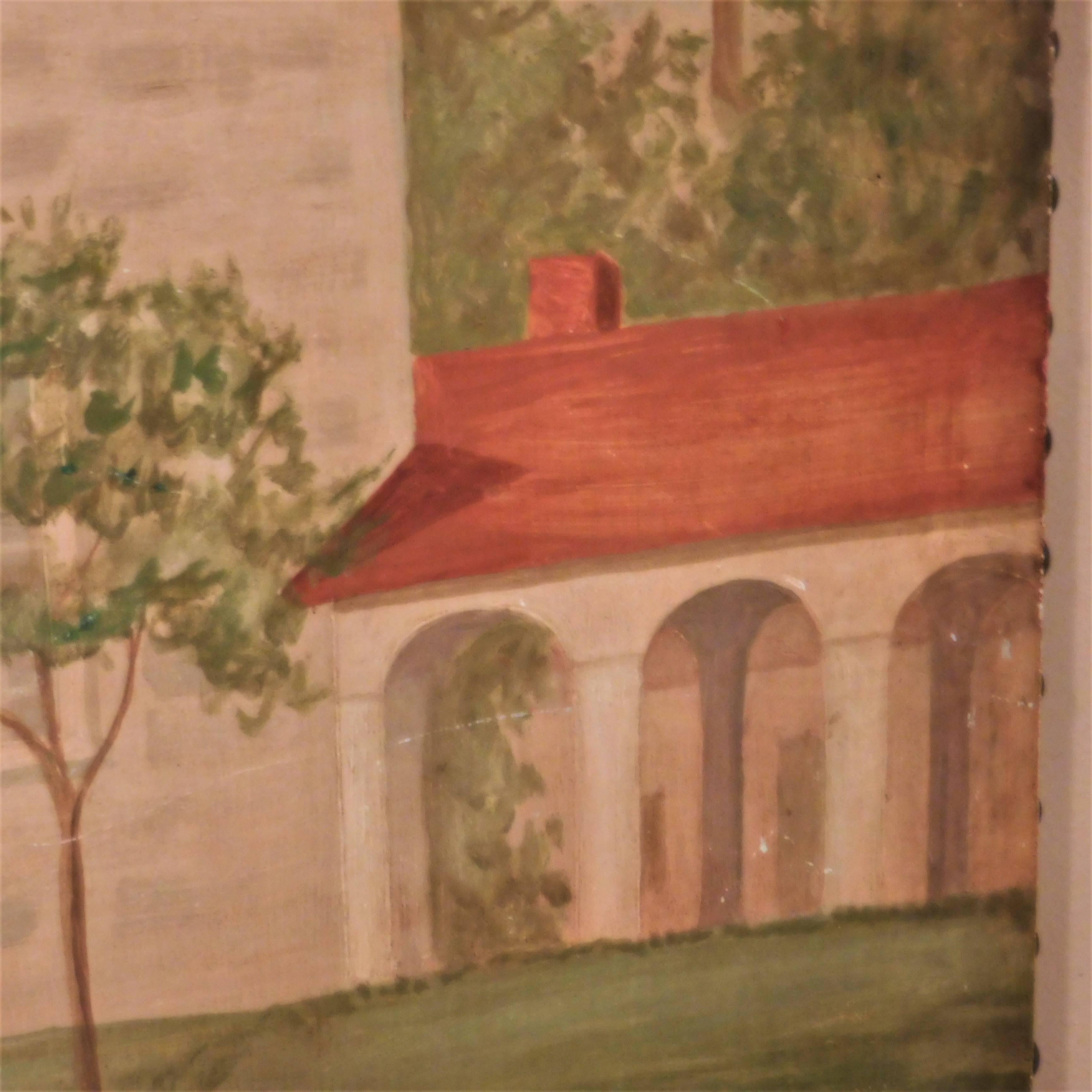 Three-Panel Folding Screen, Painting of Mount Vernon, circa 1935 2