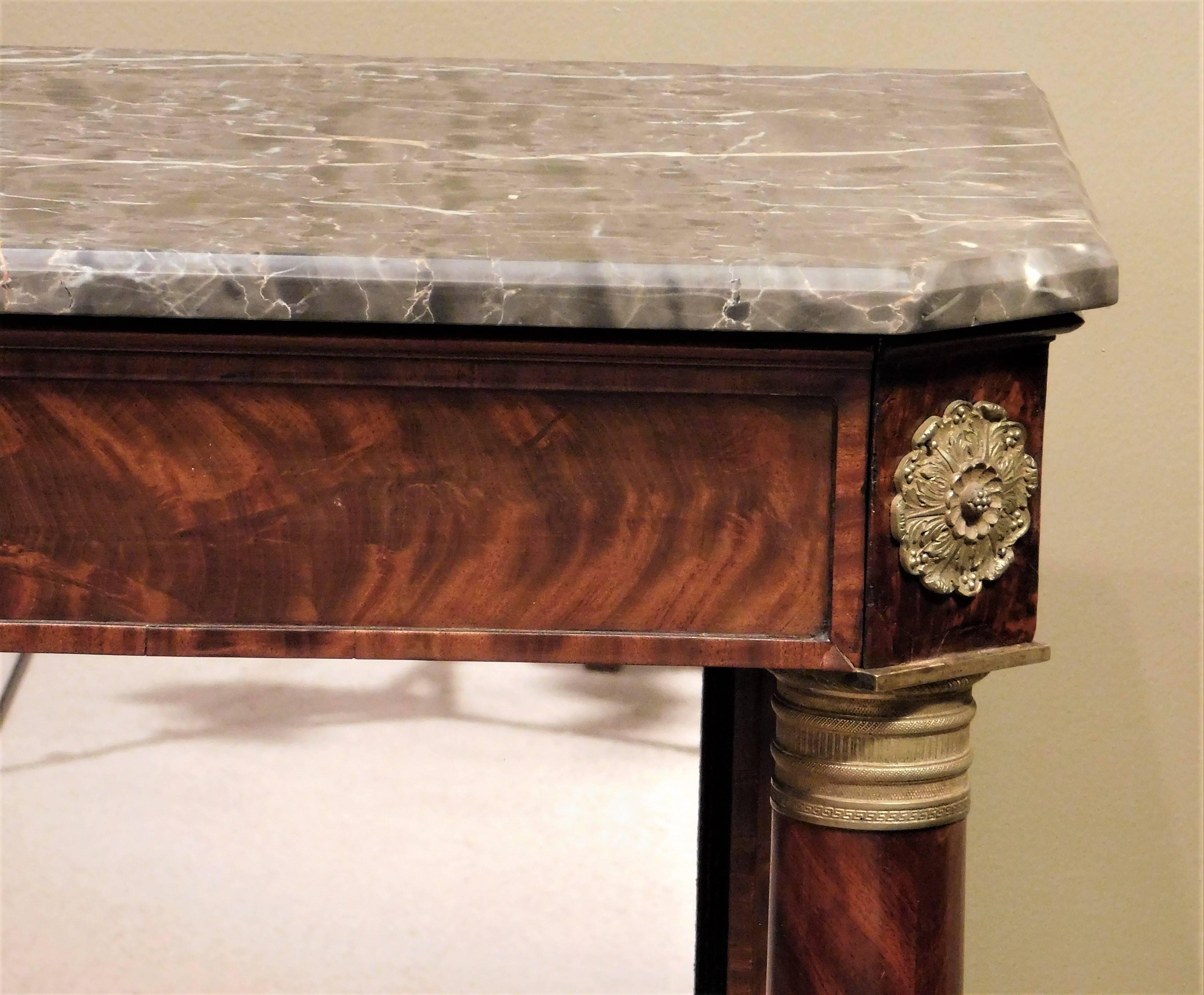 Napoleon III Marble-Top Empire Style Console, France, circa 1870 For Sale 4