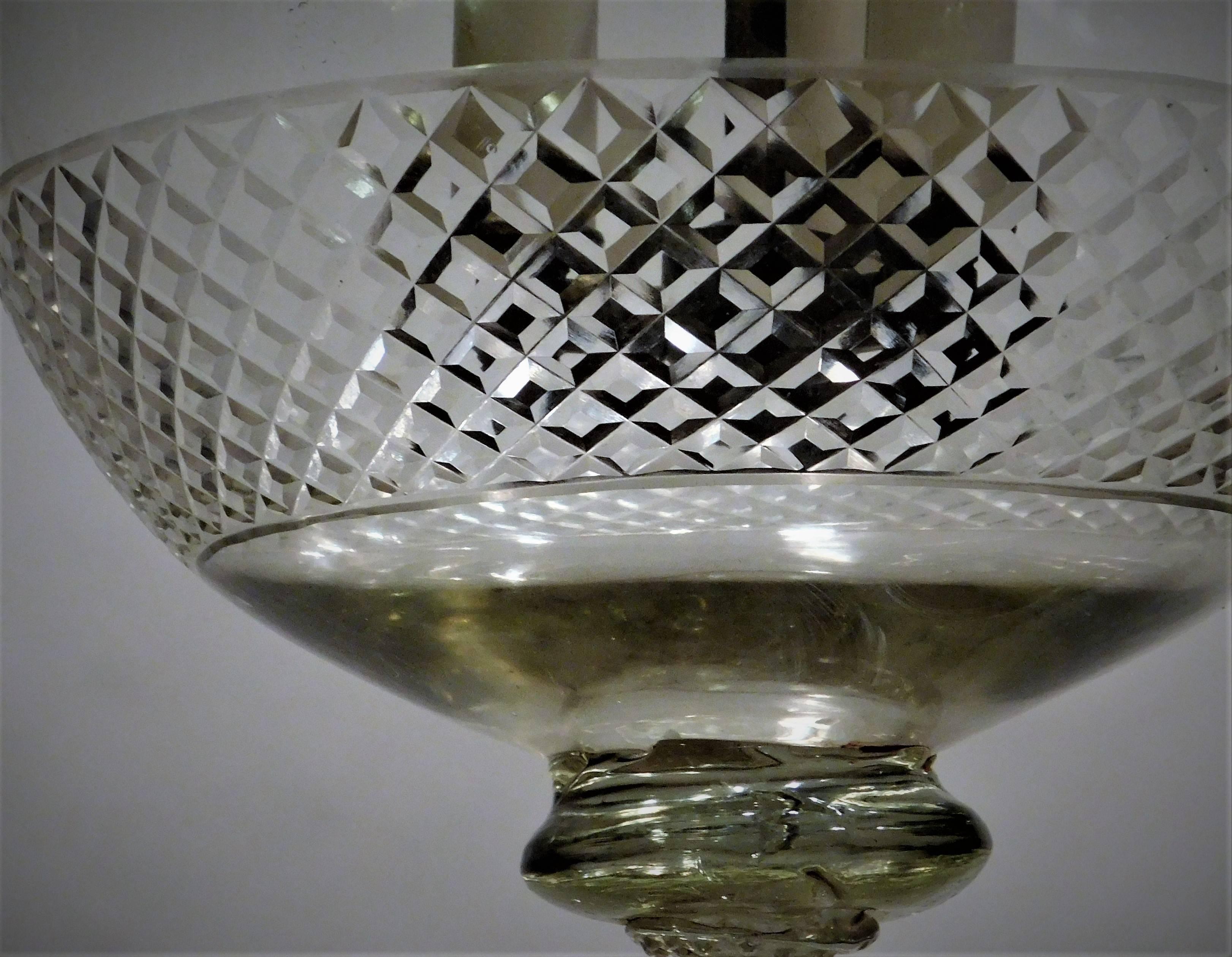 Large Neoclassical Diamond Cut Bell Jar Lantern, London, circa 1800 For Sale 1