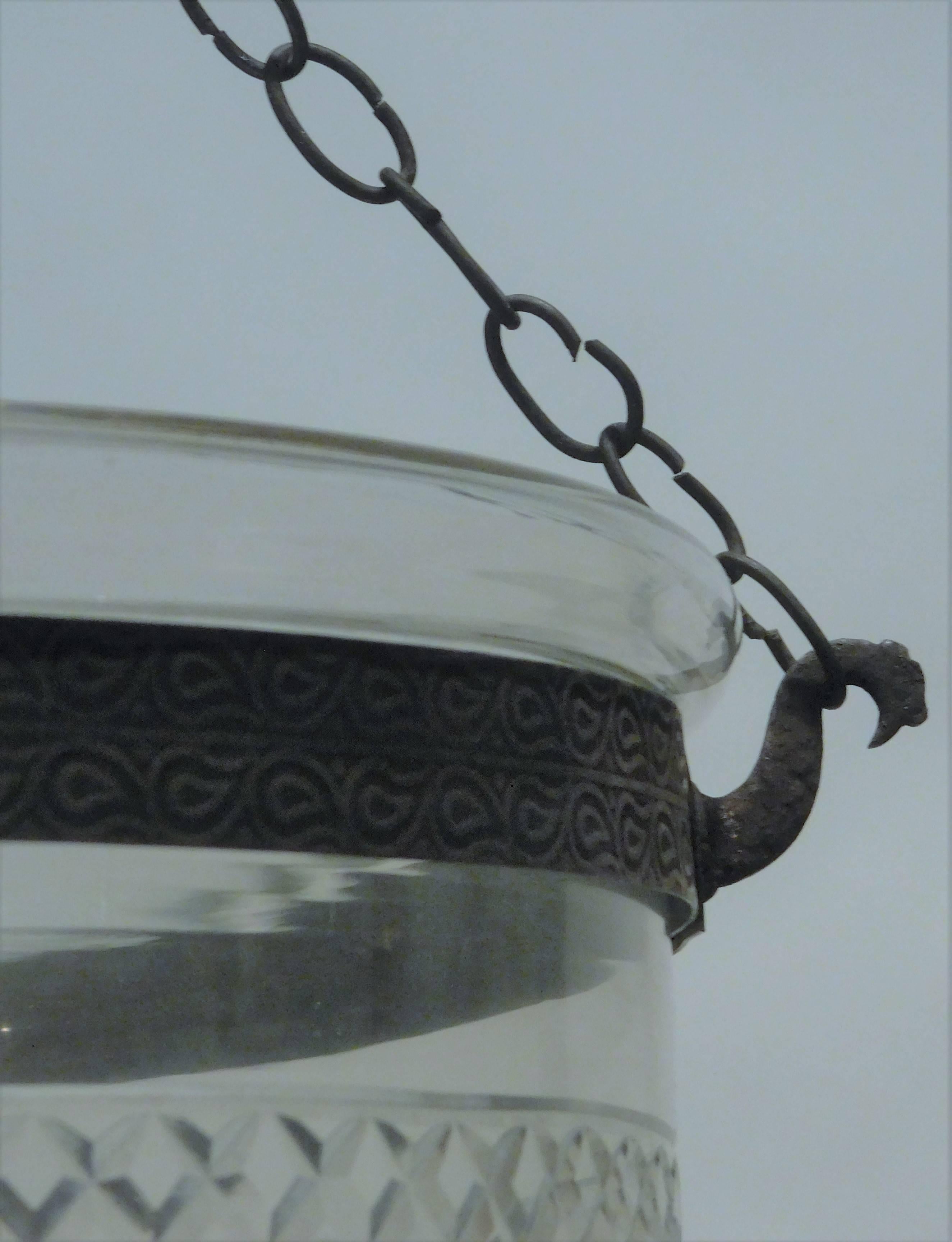 Large Neoclassical Diamond Cut Bell Jar Lantern, London, circa 1800 For Sale 2