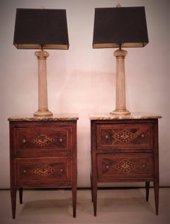 Assembled Pair of Italian Neoclassical Marble-Top Small Commodes, circa 1810