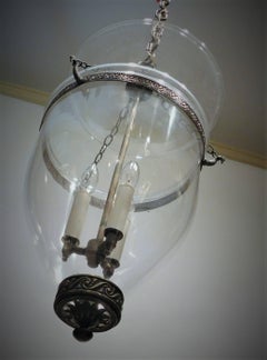 Regency Hand-Blown Clear Bell Jar Lantern, London, circa 1790