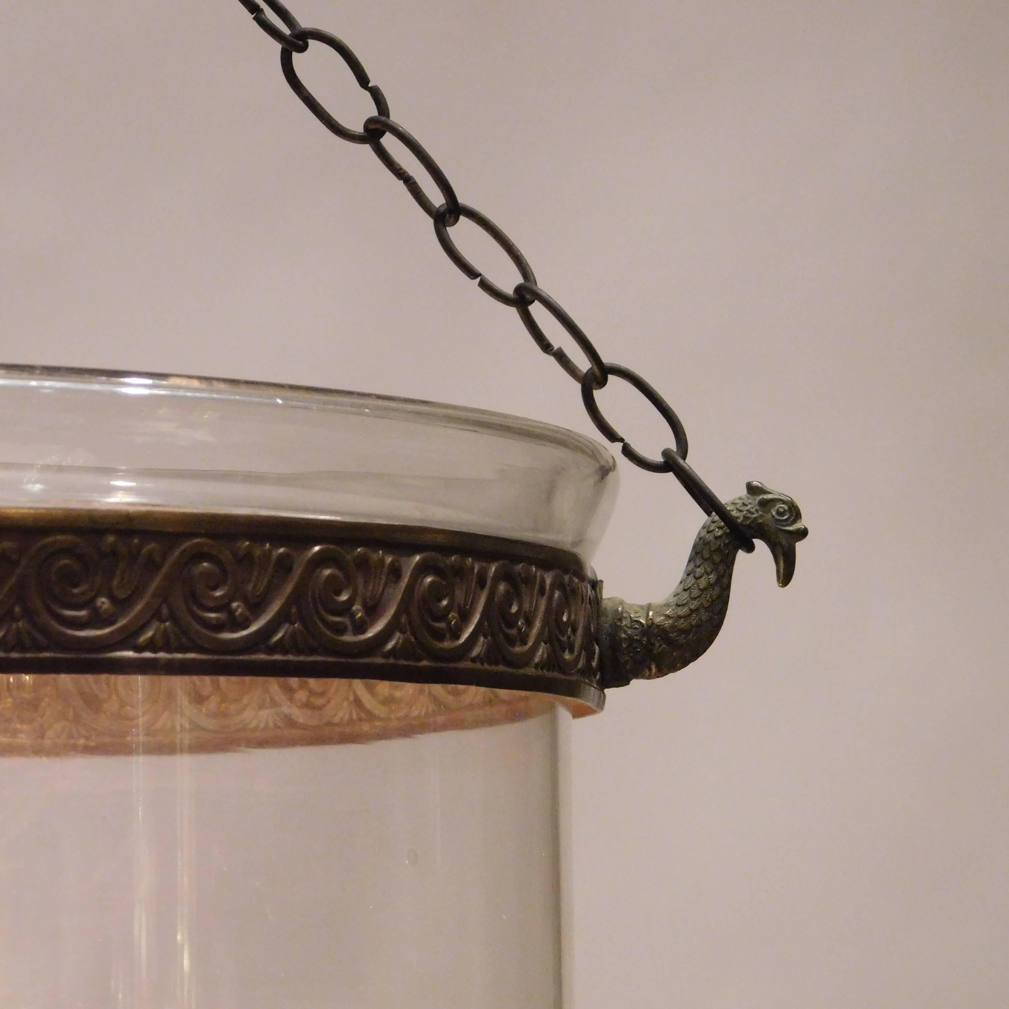 18th Century Regency Hand-Blown Clear Bell Jar Lantern, London, circa 1790