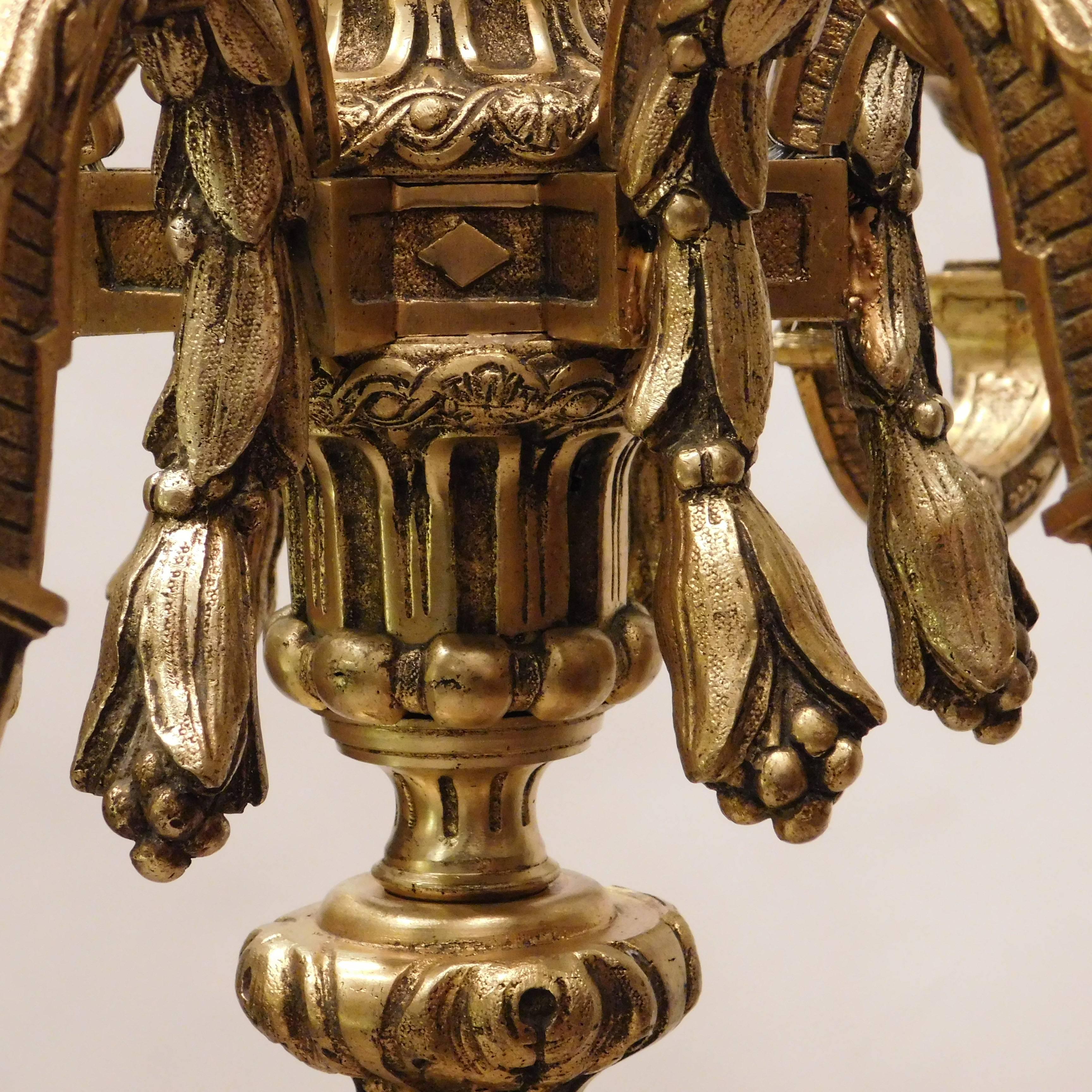 Louis XIV Style Gilt Bronze Six-Light Chandelier, France, circa 1880 2