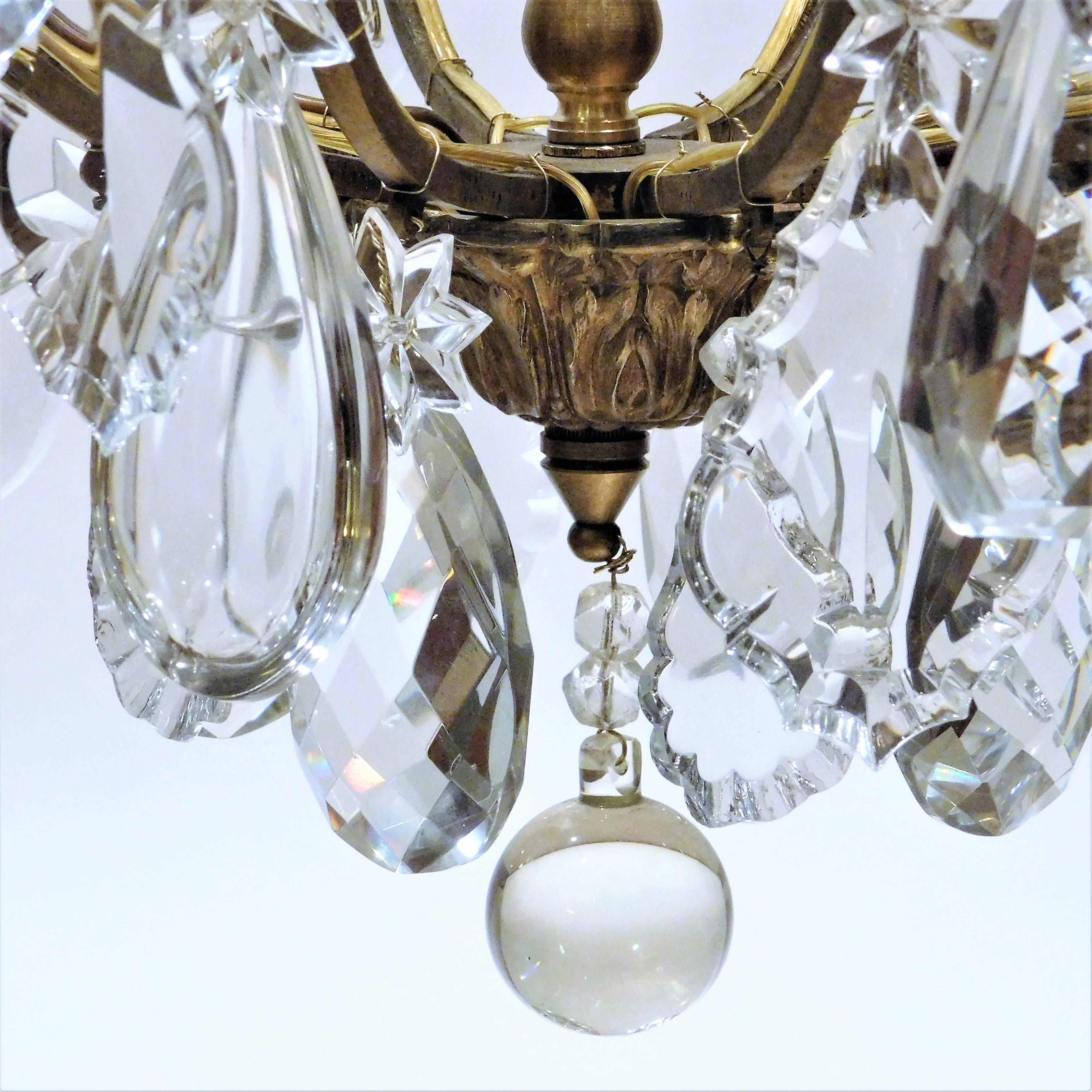 Louis XV Style Eight-Light Bronze and Crystal Chandelier, France, circa 1900 2