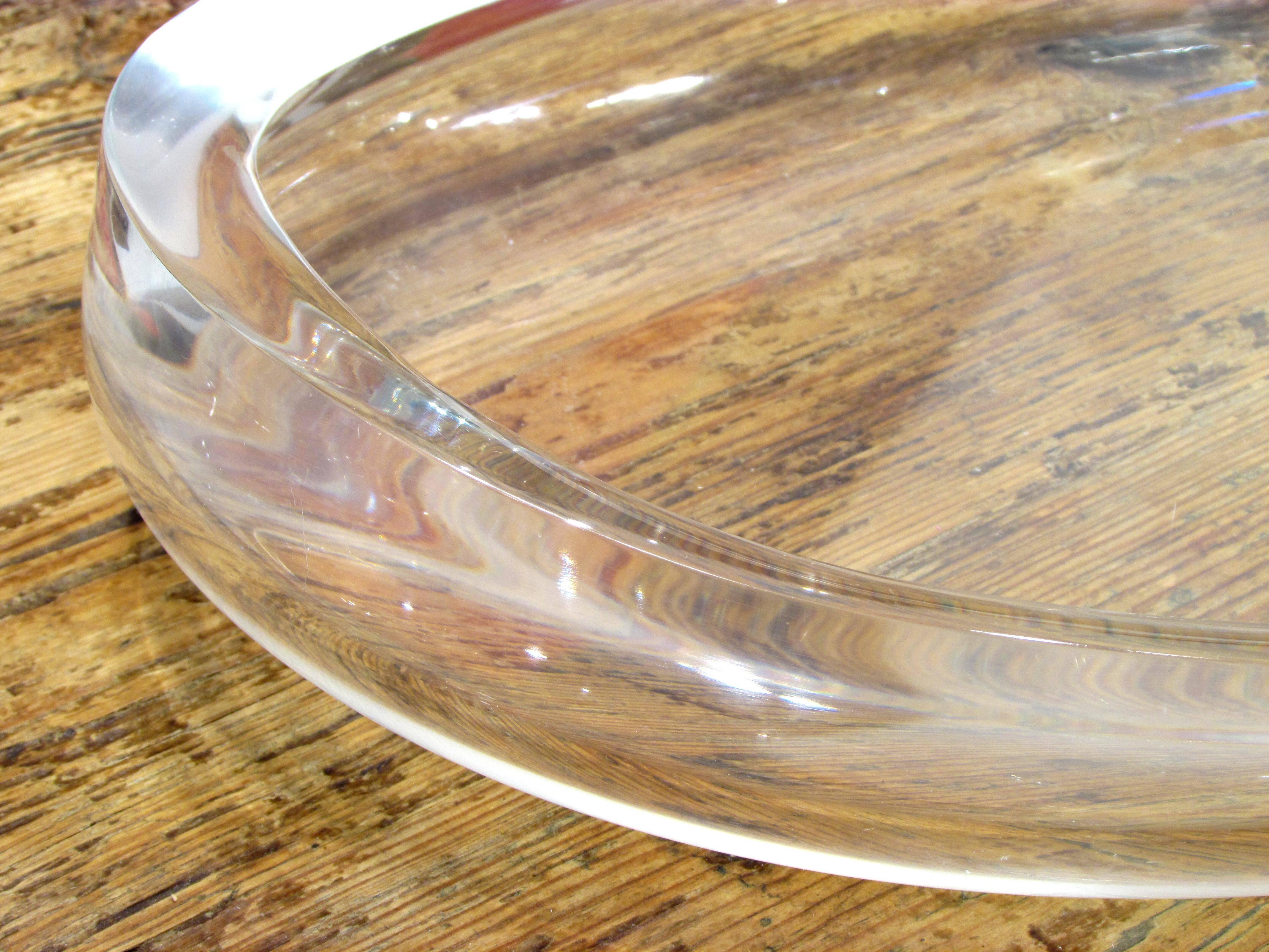 Large Lucite Oval Bowl 1